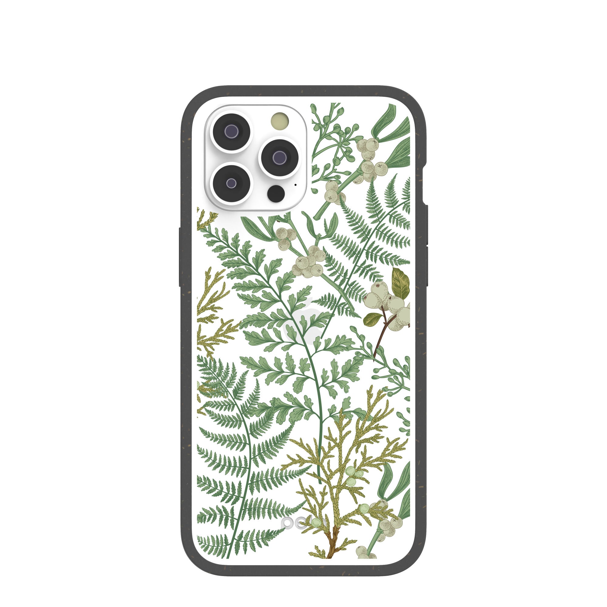Clear Herbarium iPhone 14 Pro Max Case With Black Ridge Refurbished - Pela Case refurbished available on Cerqular