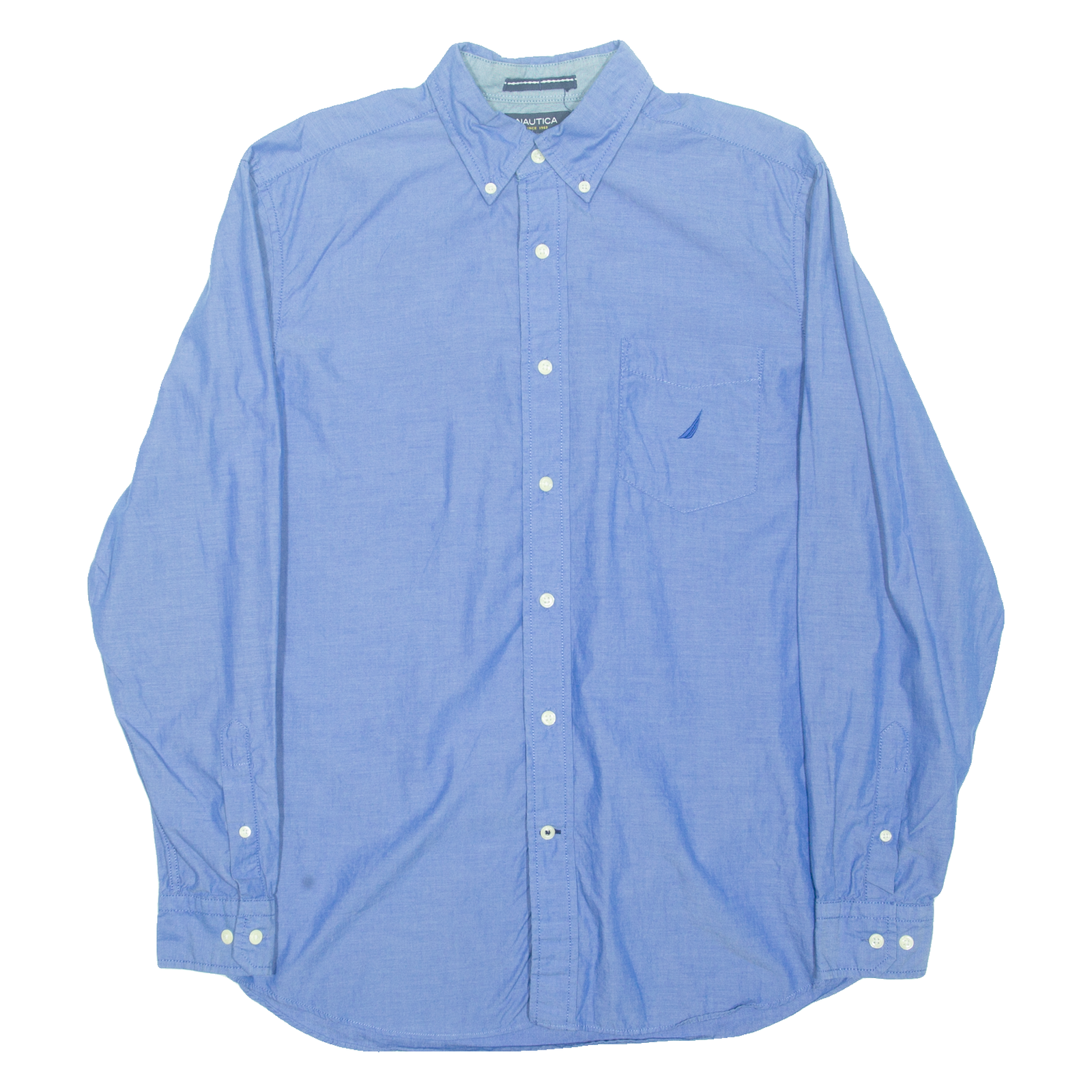 NAUTICA Classic Fit Mens Plain Shirt Blue Long Sleeve M Refurbished - N/A refurbished available on Cerqular