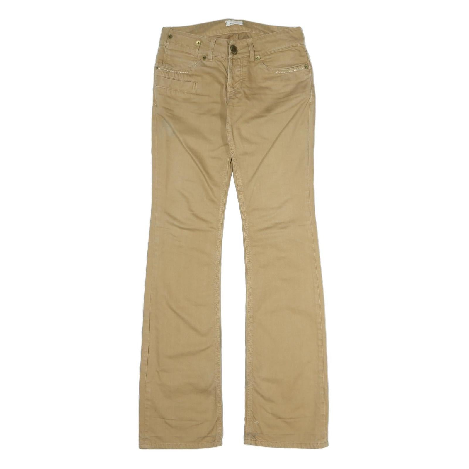 PINKO Womens Cotton Beige Regular Flared Trousers W28 L34 Stylish Zip Closure Refurbished - N/A refurbished available on Cerqular
