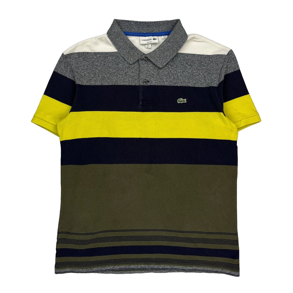 Buy Lacoste Slim Fit Polo Shirt - Large Multicoloured Cotton Refurbished - $33.49 Lacoste Slim Fit Polo Shirt - Large Multicoloured Cotton Refurbished - Thrifted (note: this is a term often used to describe second- refurbished available on Cerqular