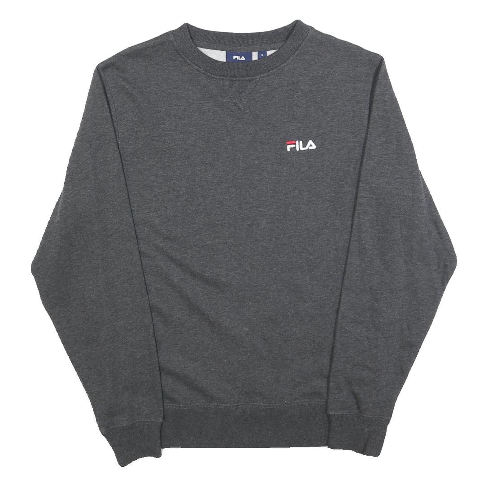 FILA Mens Grey S Crew Neck Sweatshirt Cotton Blend Pullover Casual Refurbished - N/A refurbished available on Cerqular