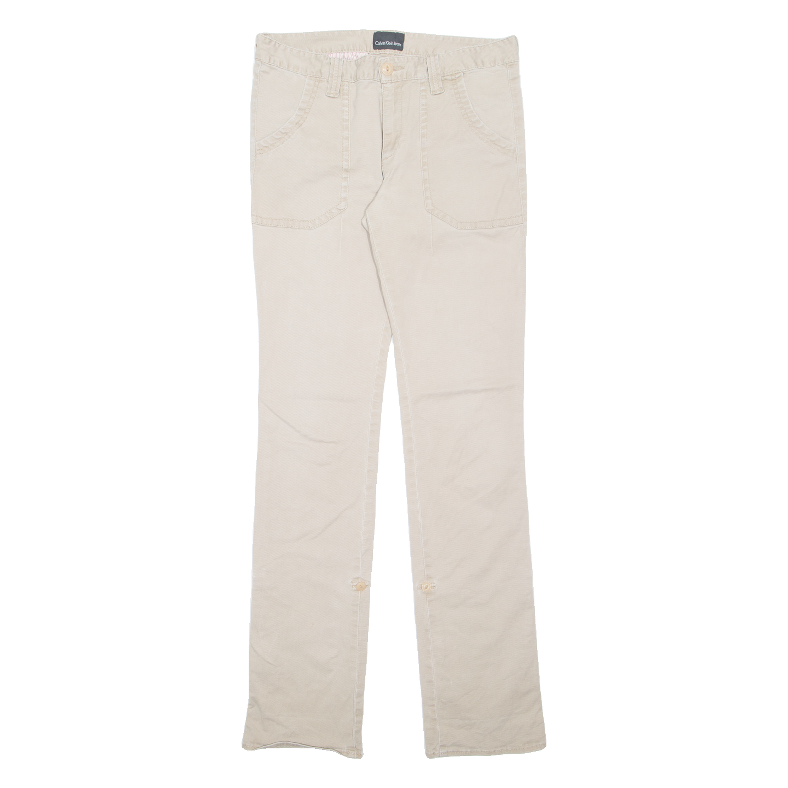 CALVIN KLEIN JEANS Womens Trousers Beige Regular Tapered W30 L33 Refurbished - N/A refurbished available on Cerqular