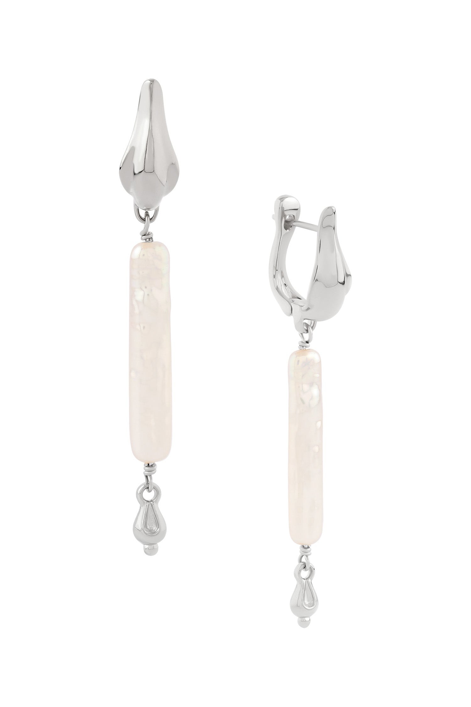 Artemis Pearl Huggies Silver | Size: 2.25 inch Refurbished - N/A (There is no well-known brand by the name "A refurbished available on Cerqular
