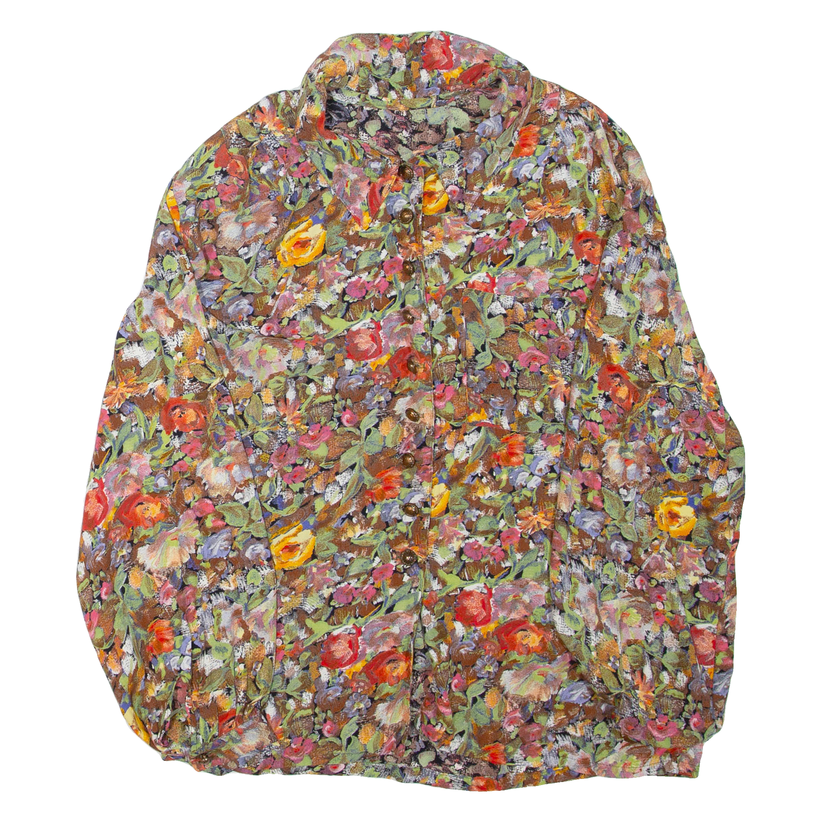 Buy Womens Printed Blouse Brown Collared Long Sleeve Floral M Refurbished - $16.89 Womens Printed Blouse Brown Collared Long Sleeve Floral M Refurbished - N/A refurbished available on Cerqular