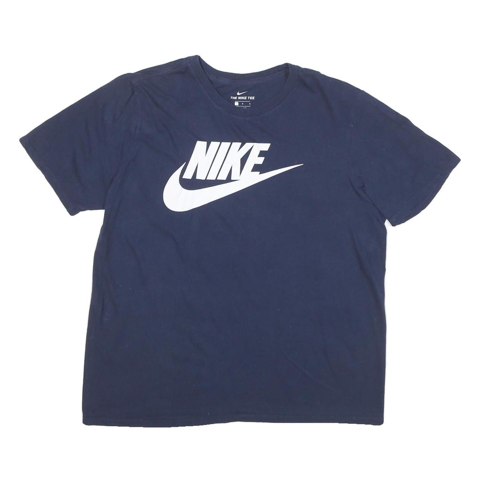 NIKE Mens Blue Graphic T-Shirt L Short Sleeve Crew Neck Cotton Blend Casual Refurbished - N/A refurbished available on Cerqular