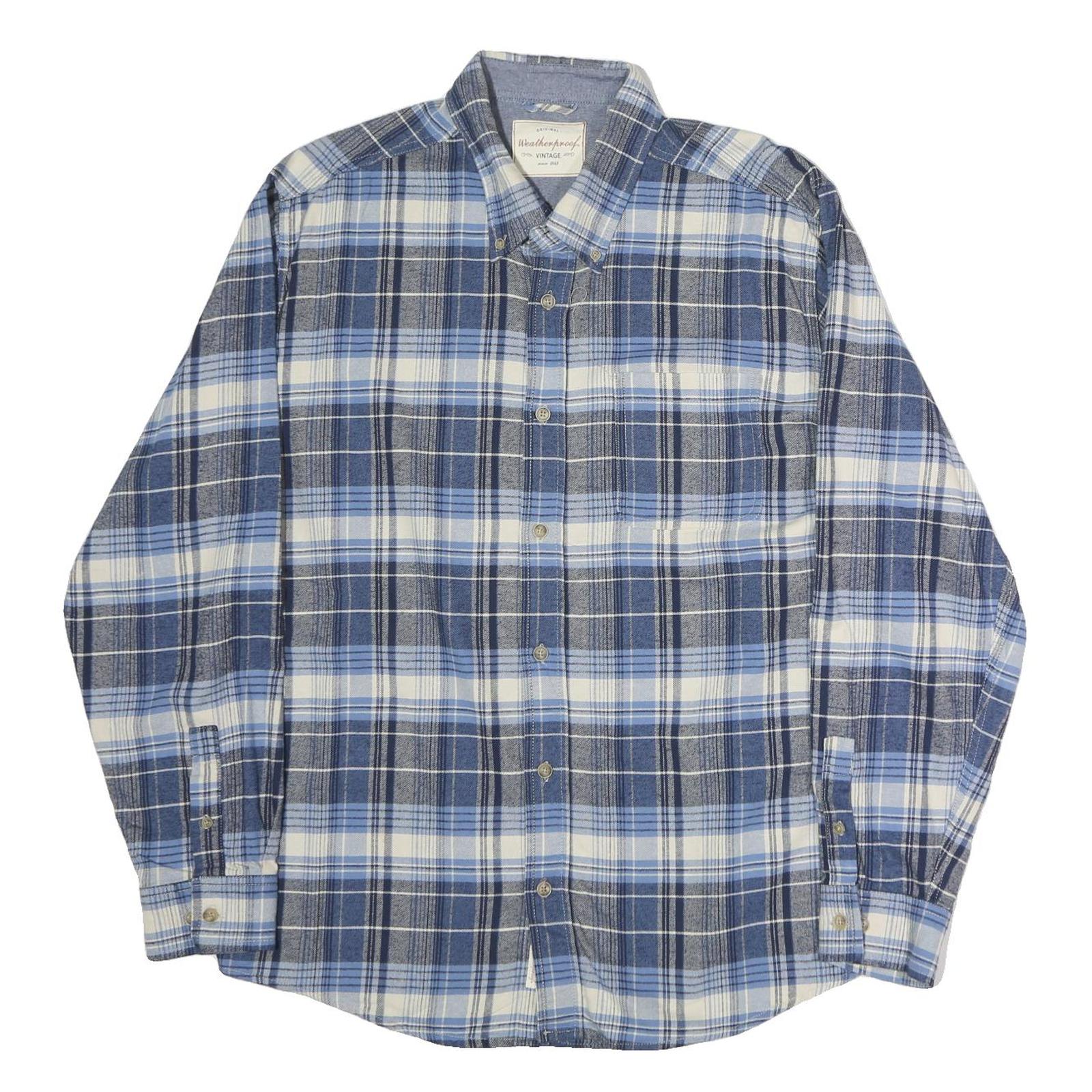 WEATHERPROOF Mens Blue & White Check Shirt XL Button Down Collar Long Sleeve Refurbished - N/A refurbished available on Cerqular