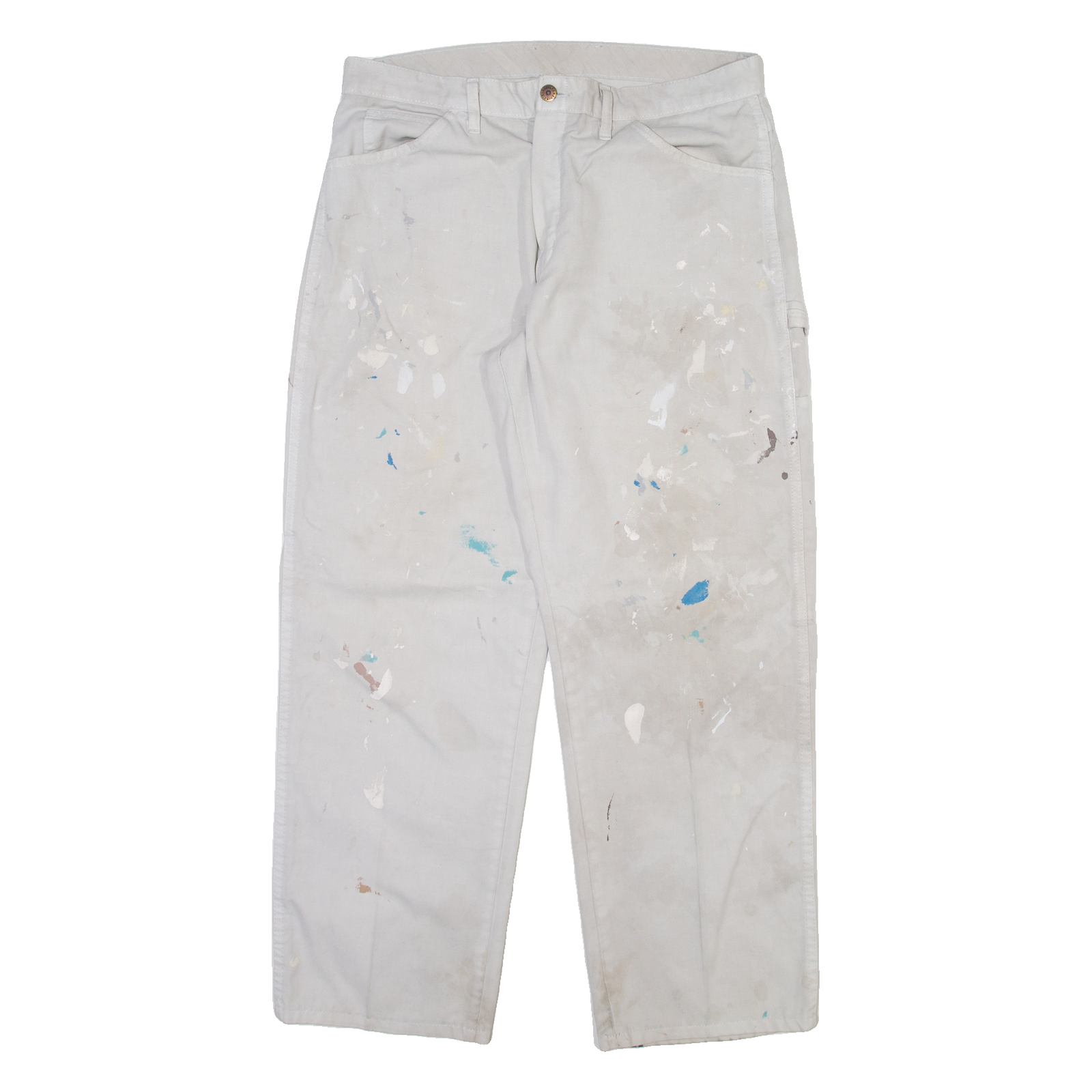 DICKIES Carpenter Mens Trousers Grey Regular Straight W34 L29 Refurbished - N/A refurbished available on Cerqular