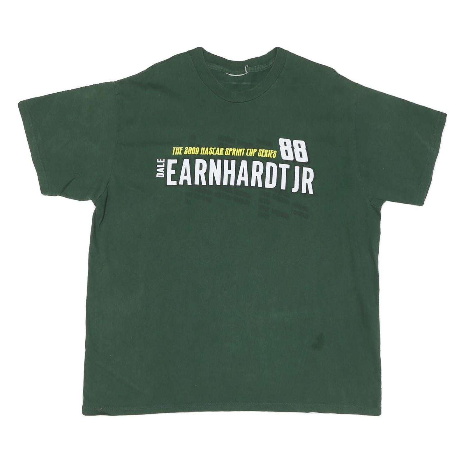 Mens Green Dale Earnhardt Jr 88 NASCAR 2009 Cotton Blend Short Sleeve Crew Neck Refurbished - N/A refurbished available on Cerqular