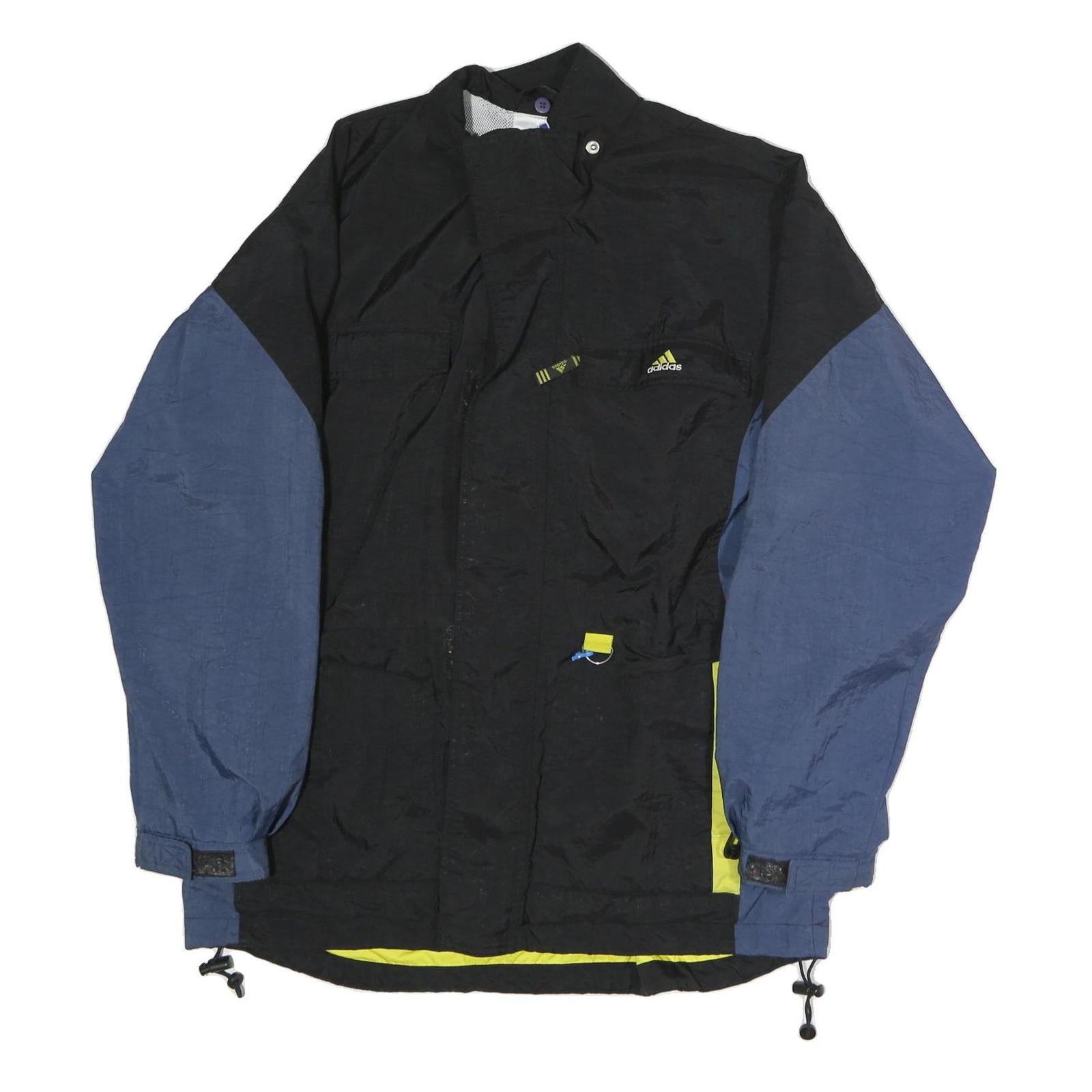 ADIDAS Mens Black & Blue Colourblock Track Jacket M Polyester Woven Zip Stand-Up Refurbished - N/A refurbished available on Cerqular