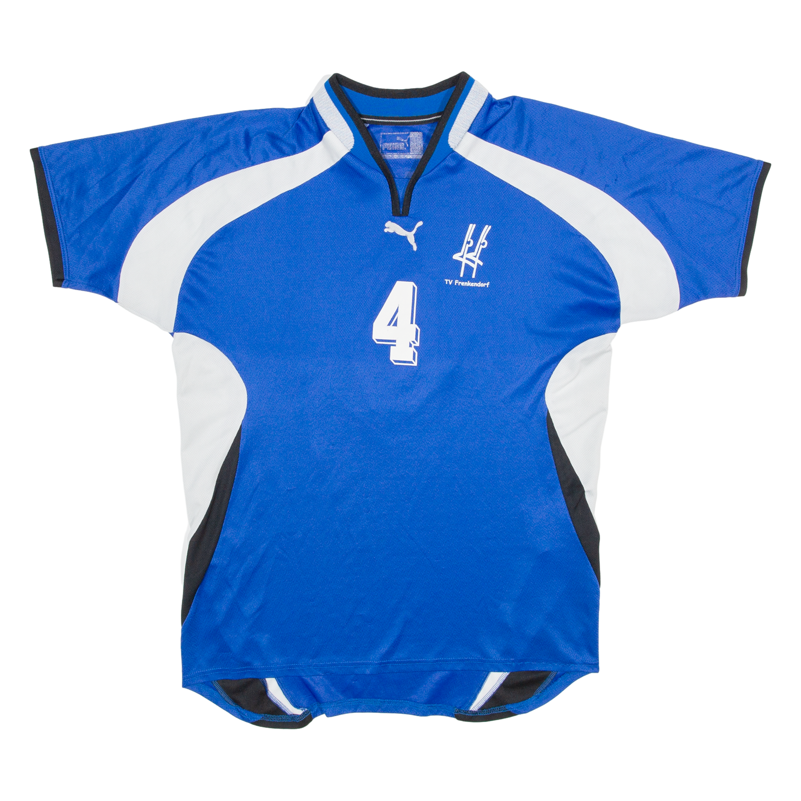 PUMA TV Frenkendorf #4 Mens Football Shirt Jersey Blue V-Neck M Refurbished - N/A refurbished available on Cerqular