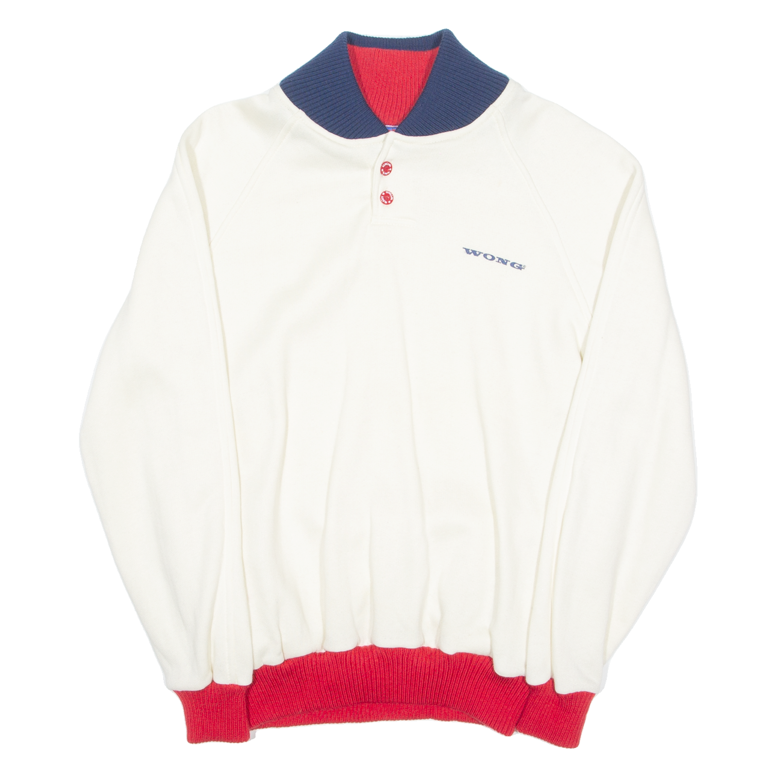 WONG Mens Sweatshirt Cream Button Neck M Refurbished - N/A refurbished available on Cerqular