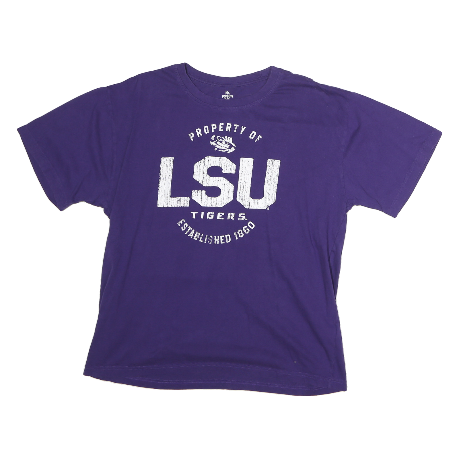 KNIGHTS APPARREL Mens Purple LSU Tigers Cotton T-Shirt XL Short Sleeve Crew Neck Refurbished - N/A refurbished available on Cerqular