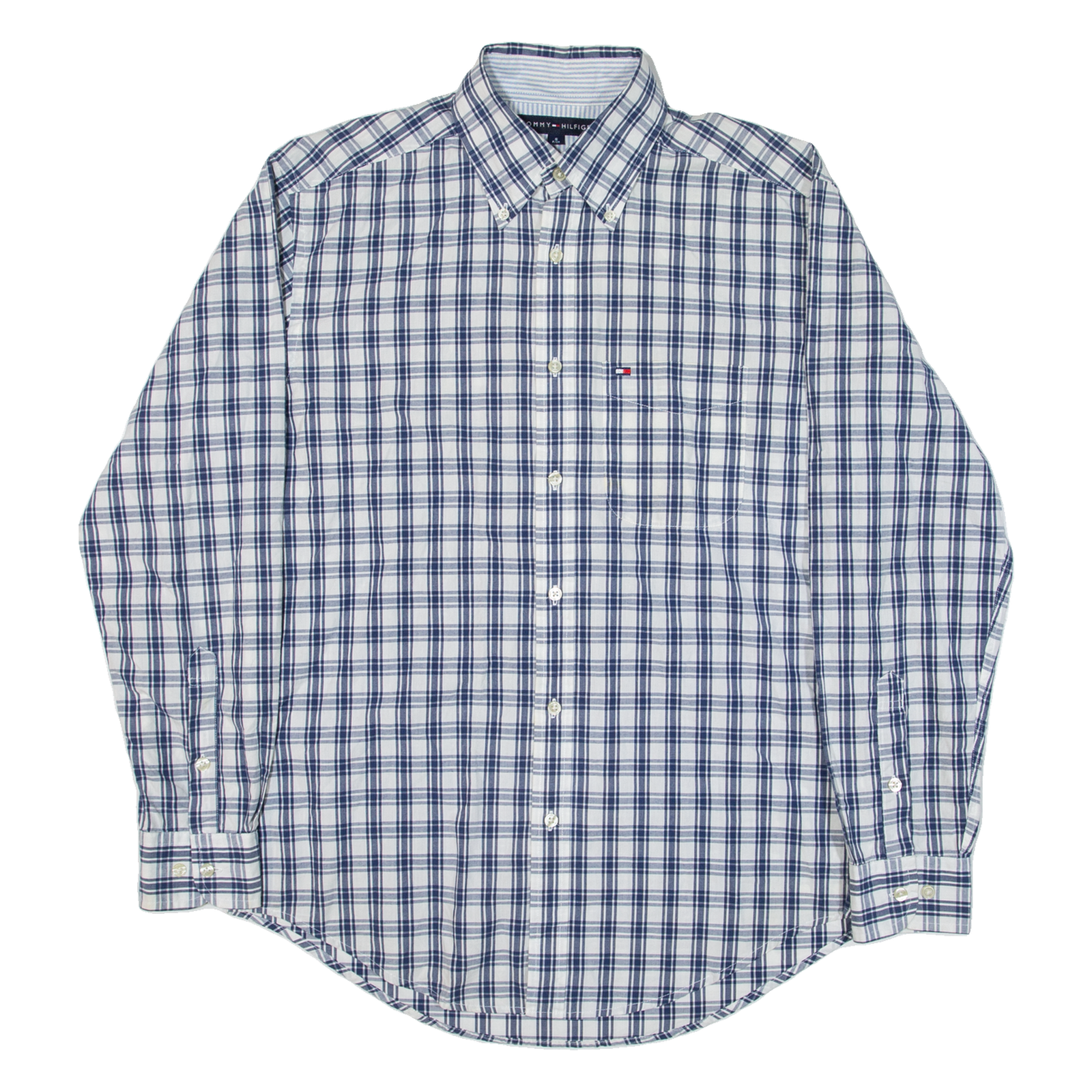 TOMMY HILFIGER Mens Shirt Blue Check Long Sleeve S Refurbished - N/A refurbished available on Cerqular