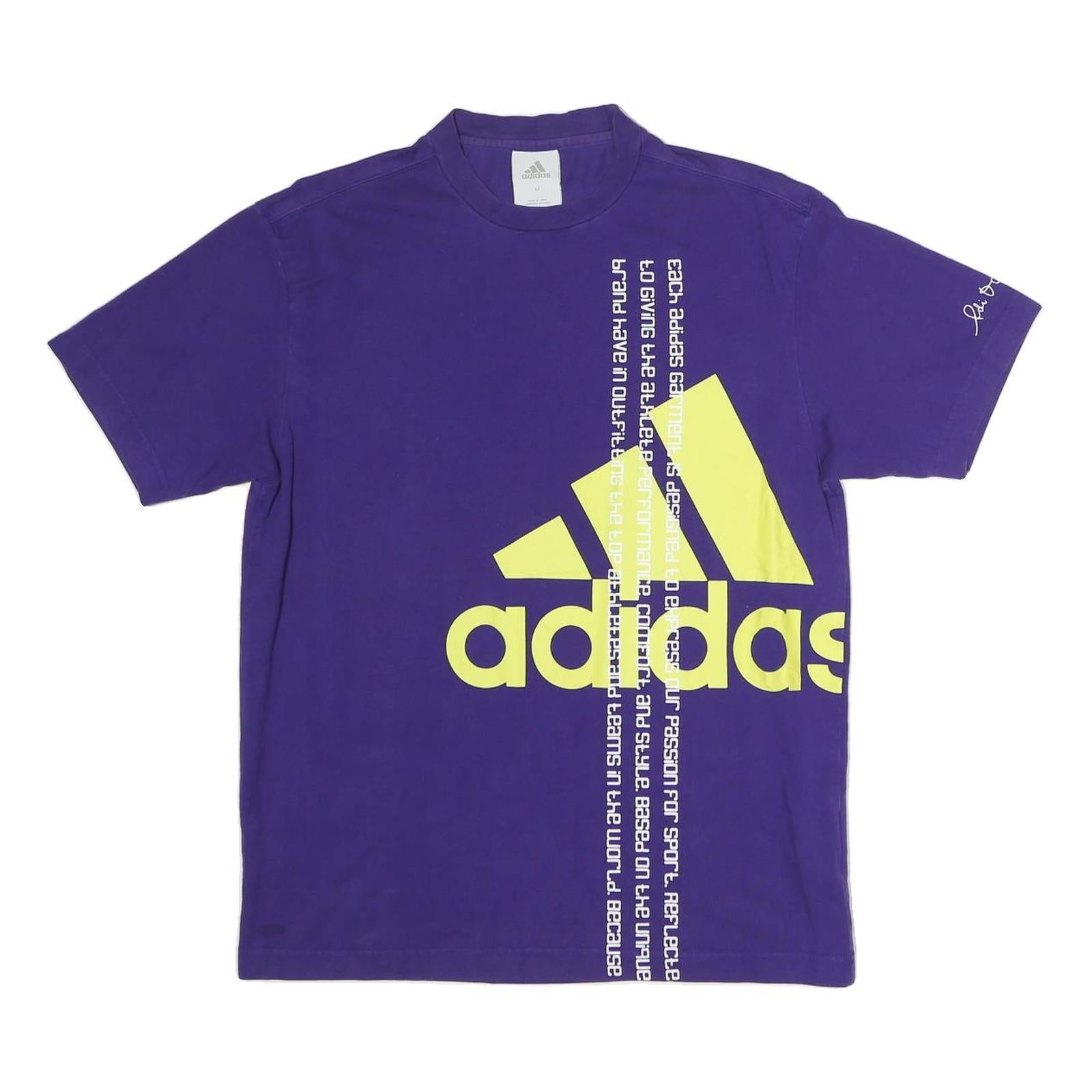ADIDAS Mens Purple T-Shirt M Short Sleeve Crew Neck Graphic Logo Sport Refurbished - N/A refurbished available on Cerqular