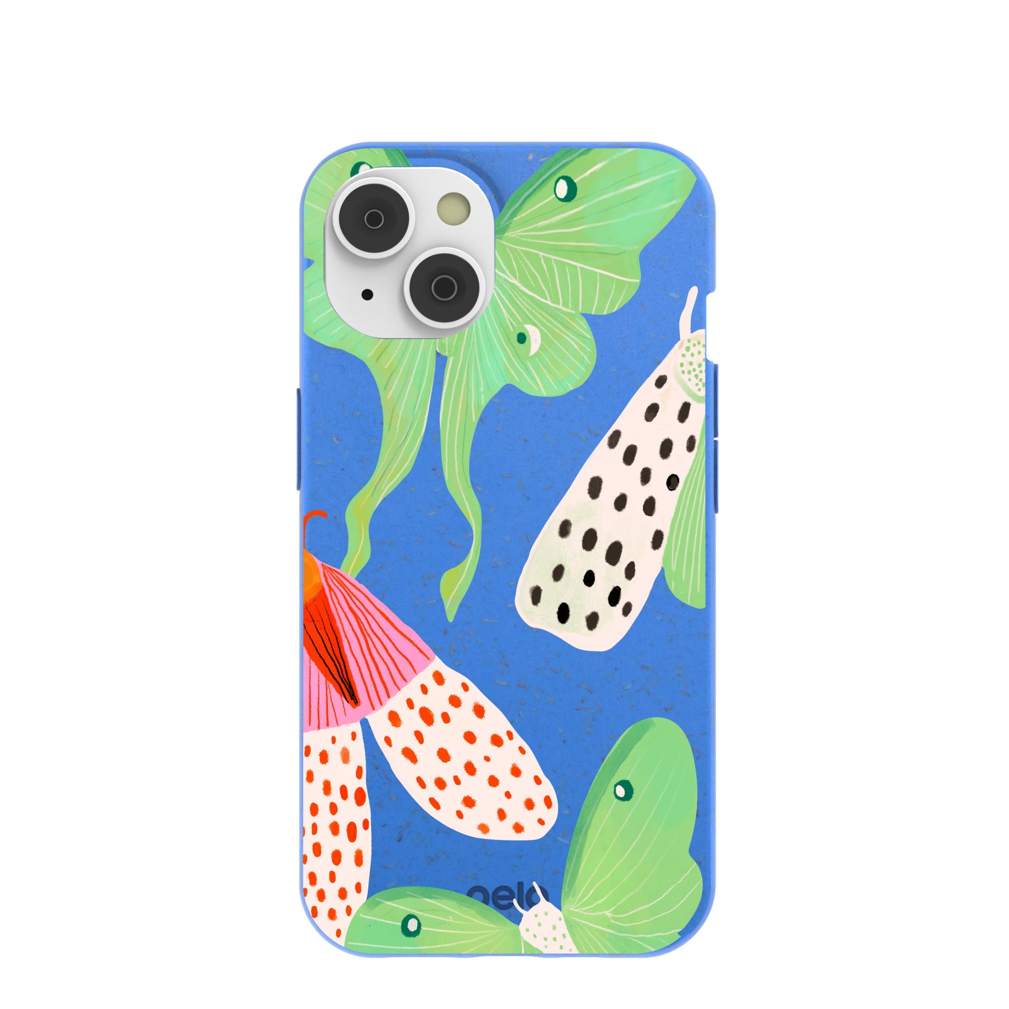 Electric Blue Mothopia iPhone 14/16e Case Refurbished - Pela Case refurbished available on Cerqular