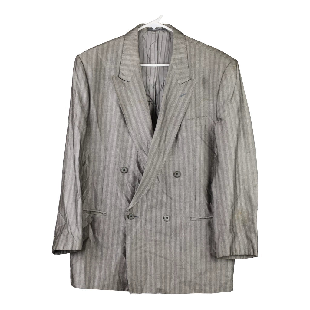 Cocktayl Striped Blazer - Medium Grey Wool Refurbished - Thrifted (note: this is a term often used to describe second- refurbished available on Cerqular