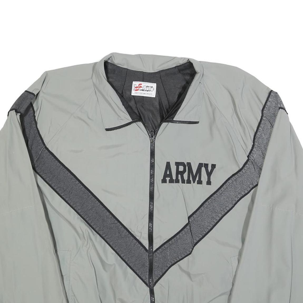 JWOD Mens Grey & Charcoal Military Style Zip Jacket L Polyester Blend Casual Refurbished - N/A refurbished available on Cerqular