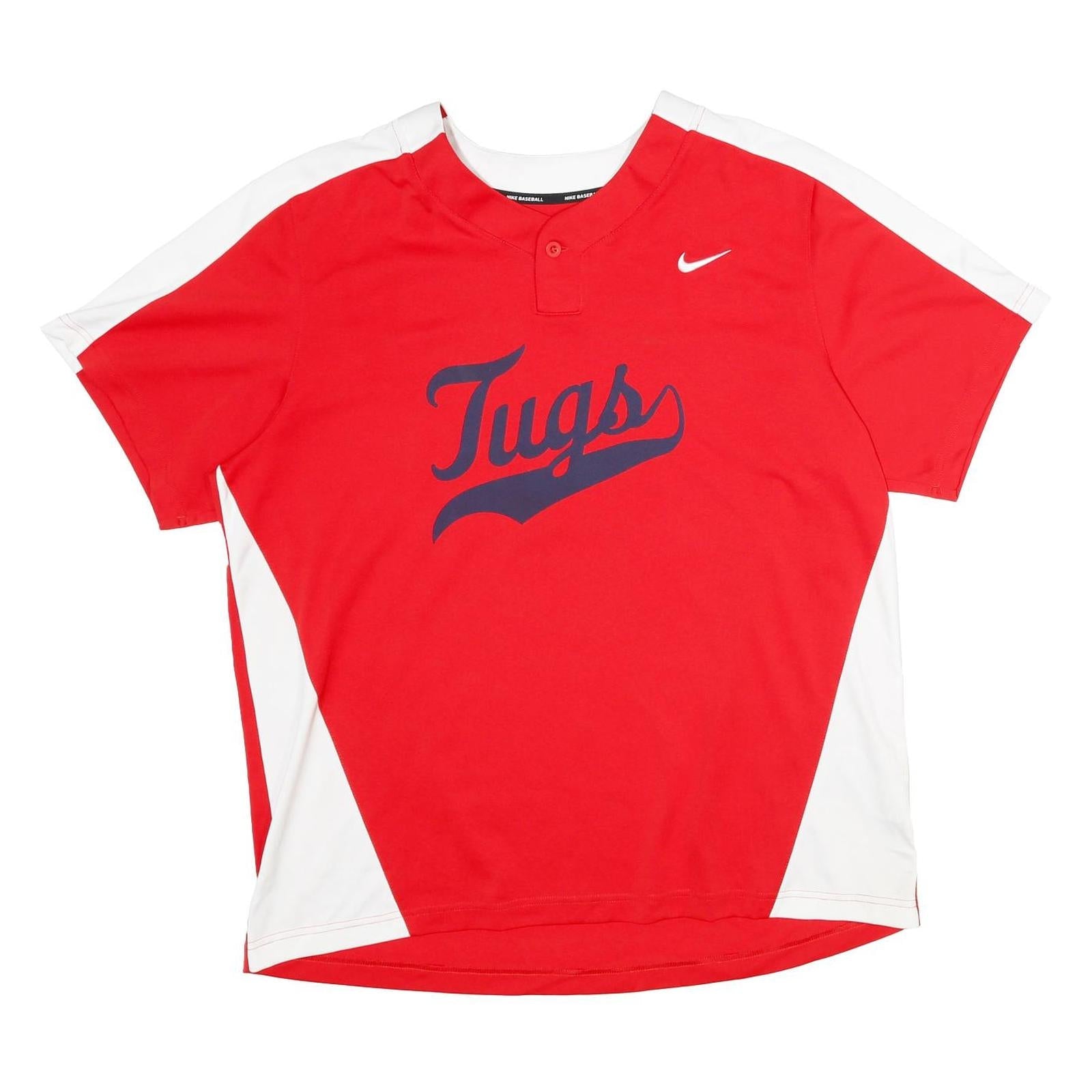 NIKE Mens Red & White Tugs Baseball Style 2XL Short Sleeve Crew Neck Sports Refurbished - N/A refurbished available on Cerqular