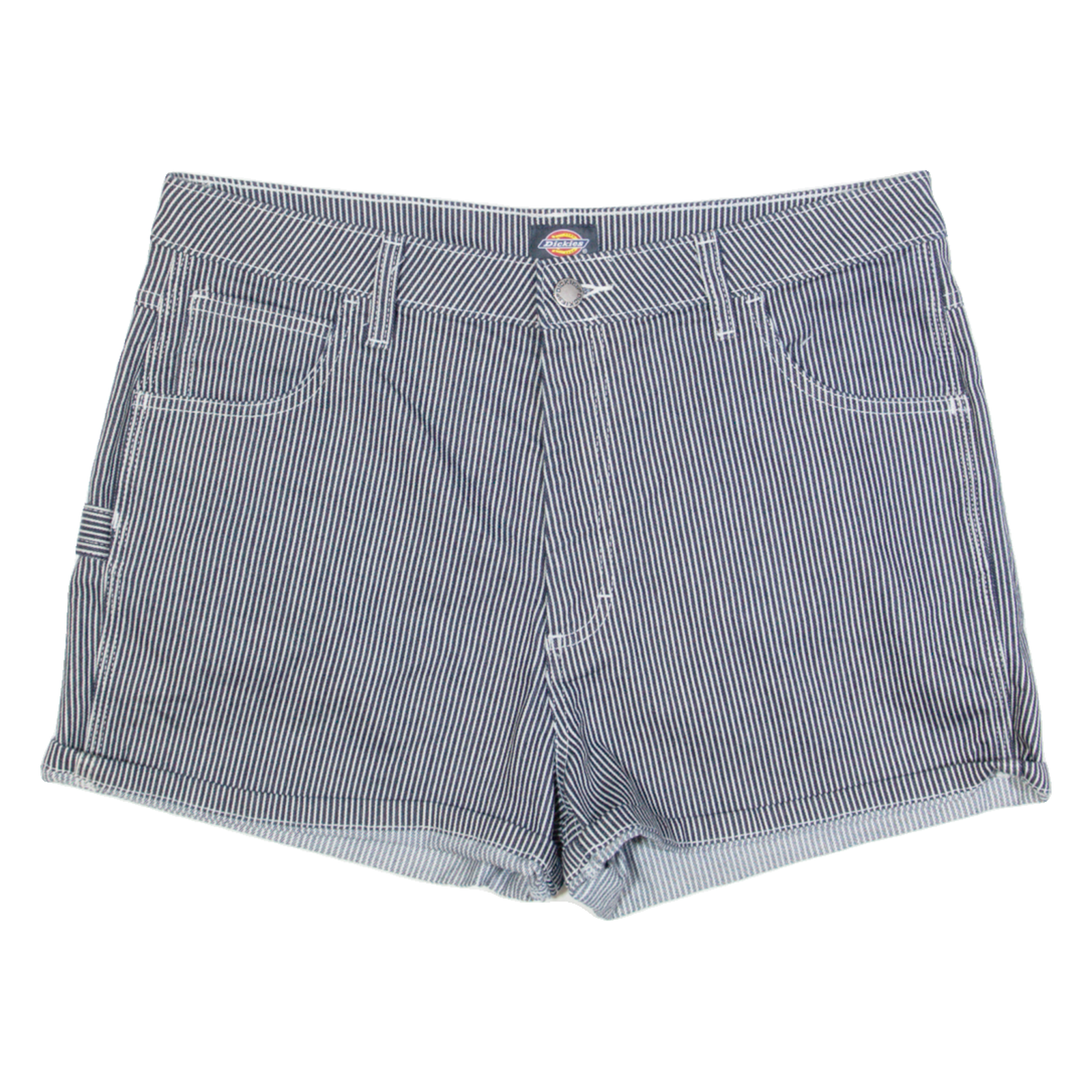 DICKIES Womens Casual Shorts Blue Striped M W32 Refurbished - N/A refurbished available on Cerqular