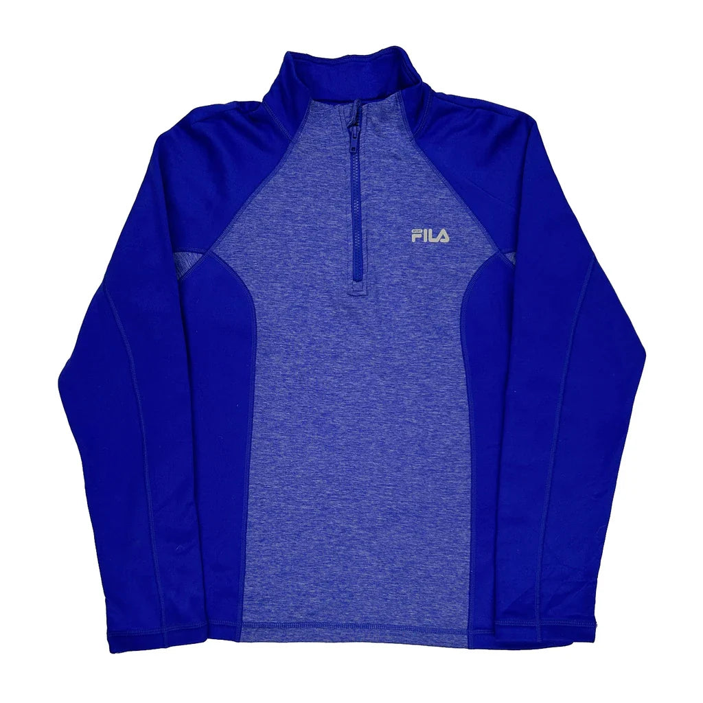 Buy Fila 1/4 Zip - Large Blue Polyester Refurbished - $20.09 Fila 1/4 Zip - Large Blue Polyester Refurbished - Thrifted (note: this is a term often used to describe second- refurbished available on Cerqular