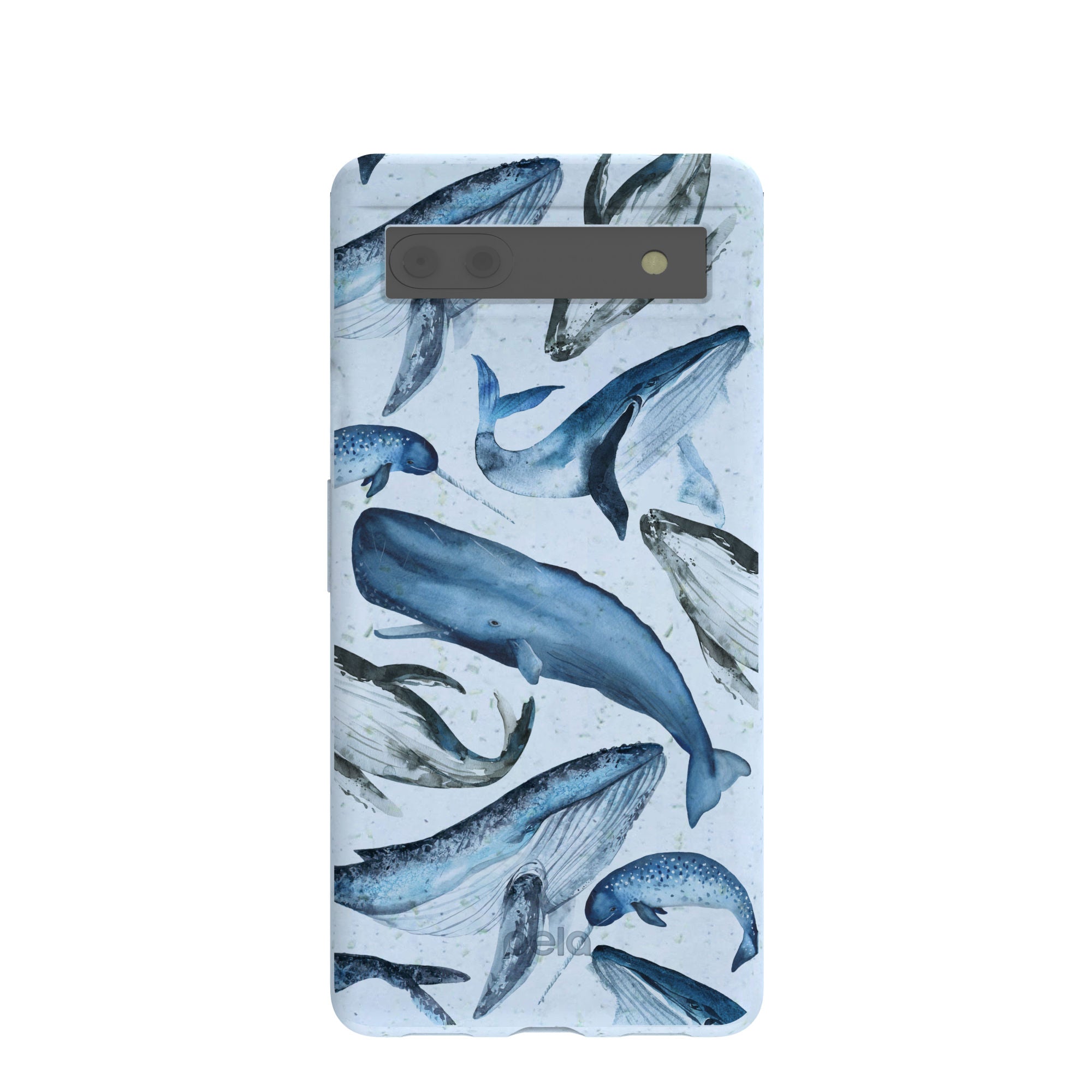 Powder Blue Whales Google Pixel 6a Case Refurbished - Pela Case refurbished available on Cerqular