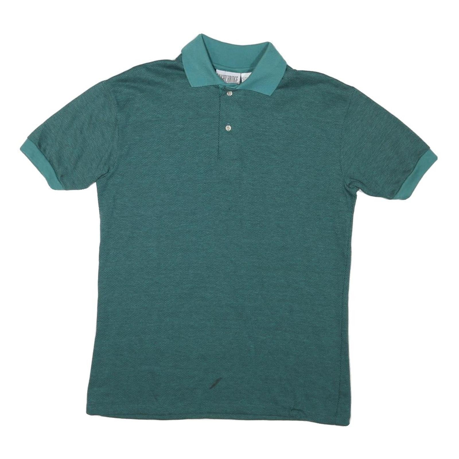KNIGHTSBRIDGE Mens Green Short Sleeve Chevron Polo Shirt M Cotton Blend Casual Refurbished - N/A refurbished available on Cerqular