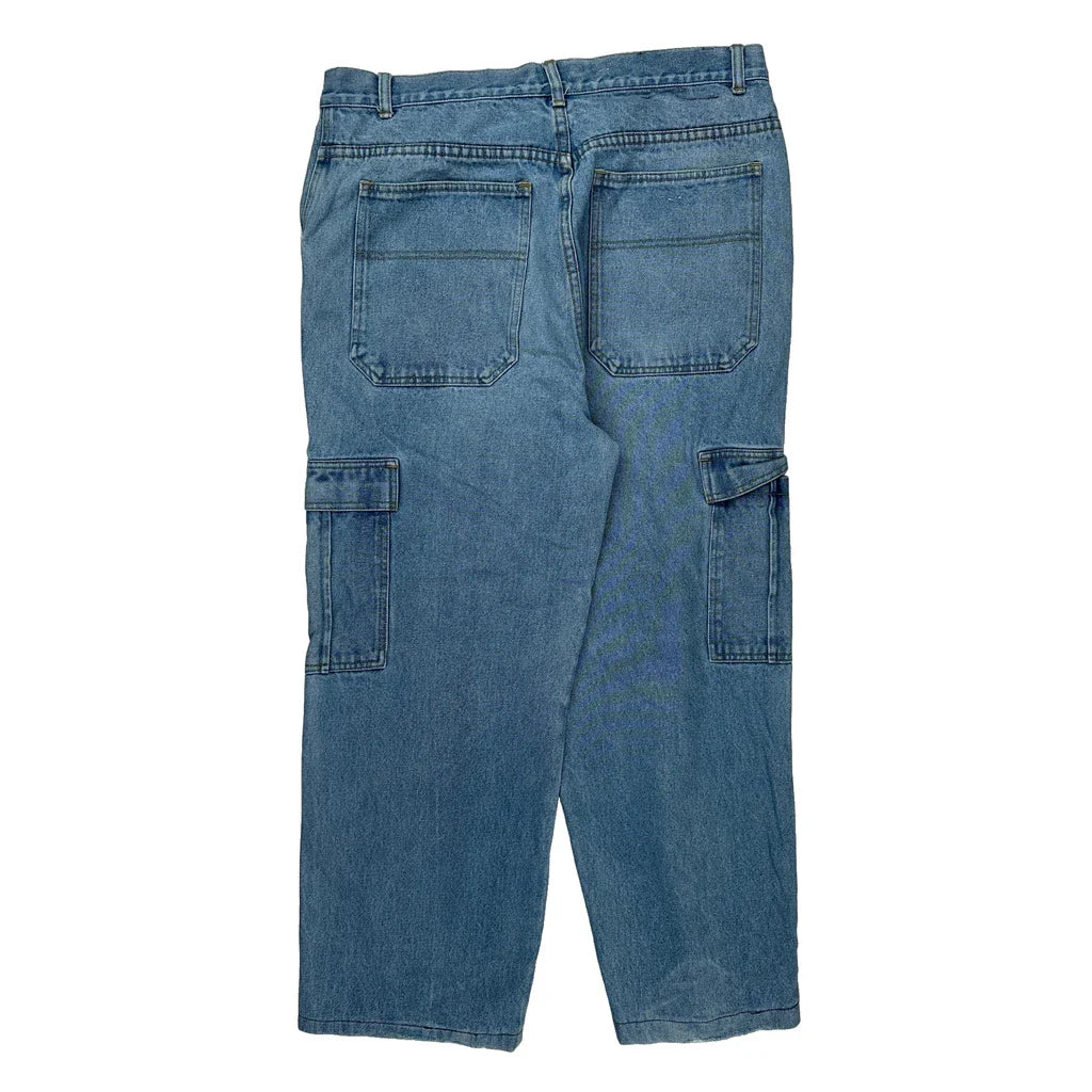Fuse Cargo Cargo Trousers - 36W 29L Blue Denim Refurbished - Thrifted (note: this is a term often used to describe second- refurbished available on Cerqular