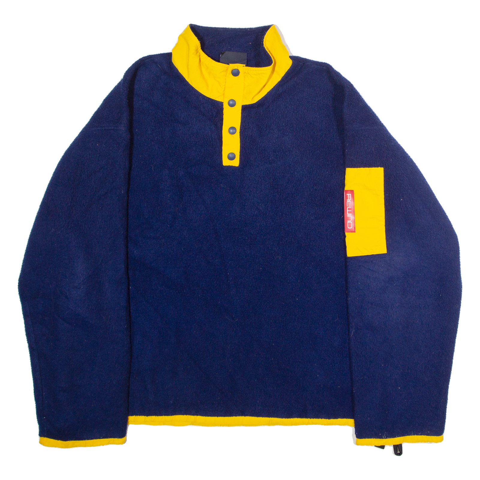 REWIND Mens Fleece Blue Button Neck L Refurbished - N/A refurbished available on Cerqular