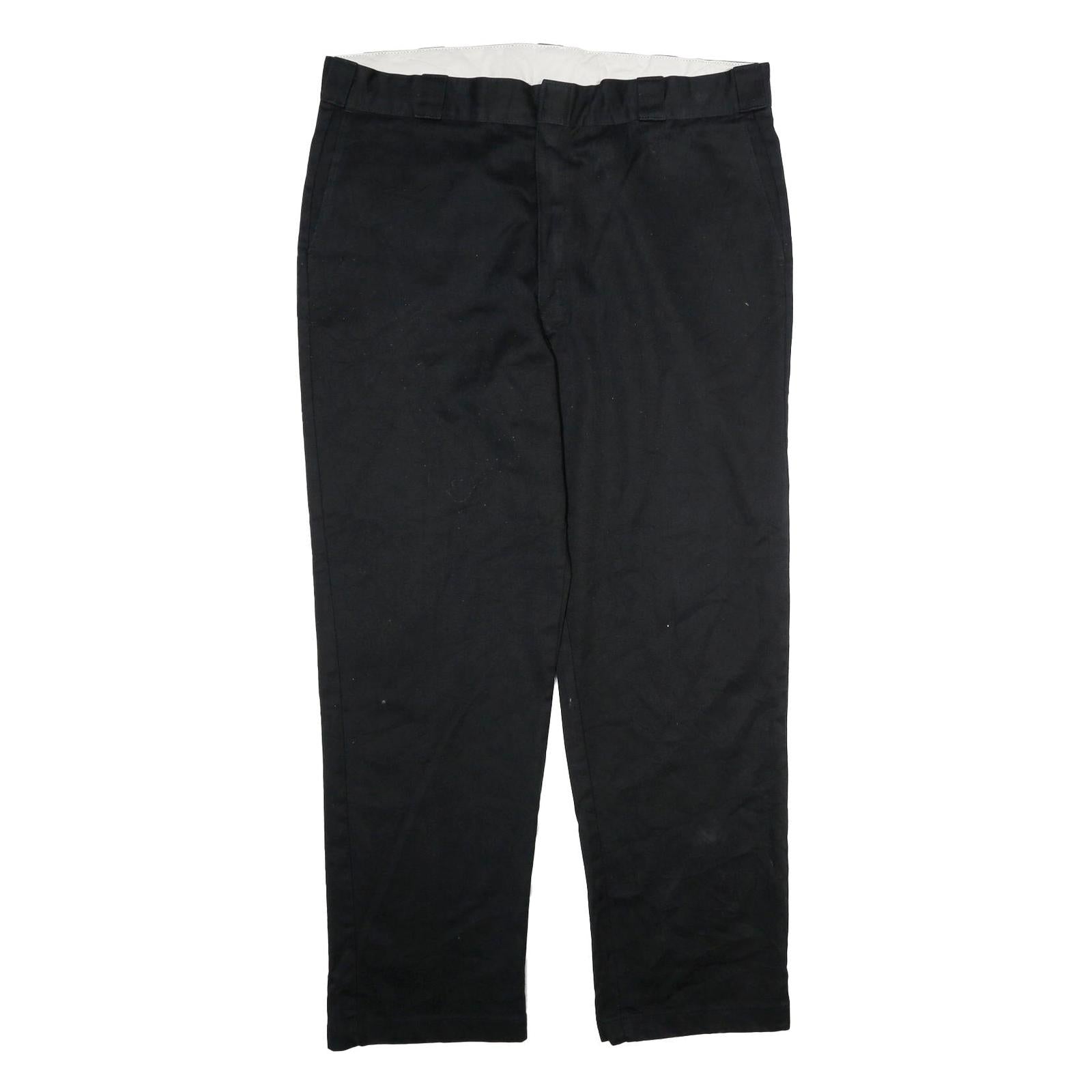 DICKIES Mens Cotton Black Regular Fit Straight Leg Trousers W38 L32 Workwear Refurbished - N/A refurbished available on Cerqular