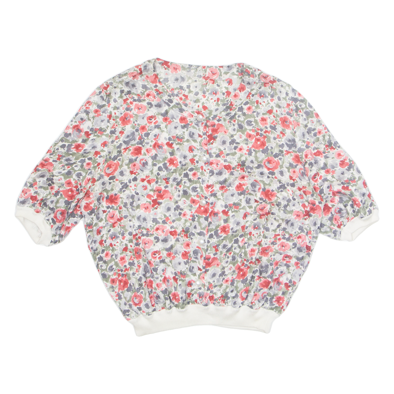 Womens Printed Blouse Grey Floral M Refurbished - N/A refurbished available on Cerqular