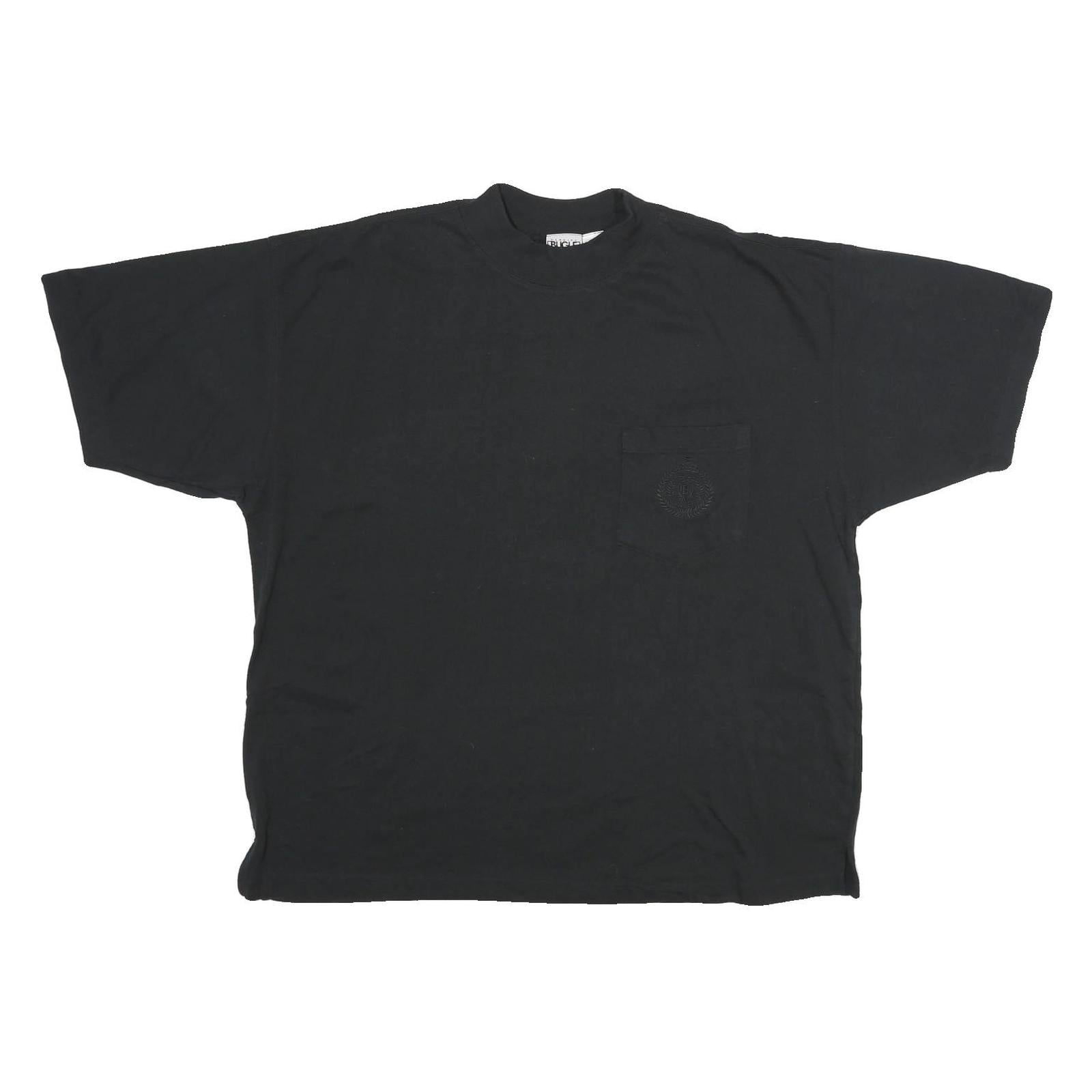 BUGLE BOY Mens Black T-Shirt L Short Sleeve Crew Neck Pocket Plain Cotton Refurbished - N/A refurbished available on Cerqular