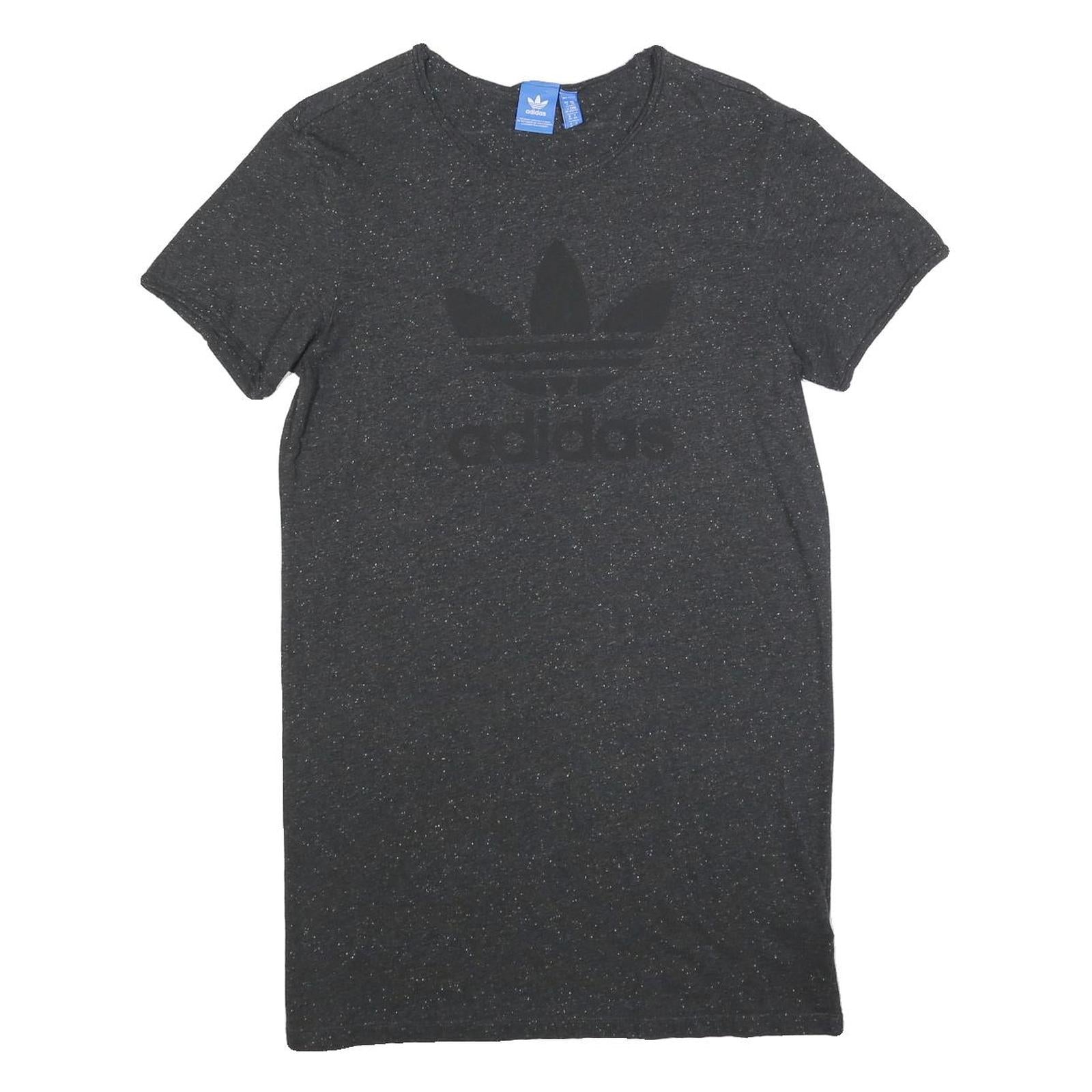 ADIDAS Womens Black Cotton Blend T-Shirt Plain Short Sleeve Mini Dress UK 6 Refurbished - N/A refurbished available on Cerqular