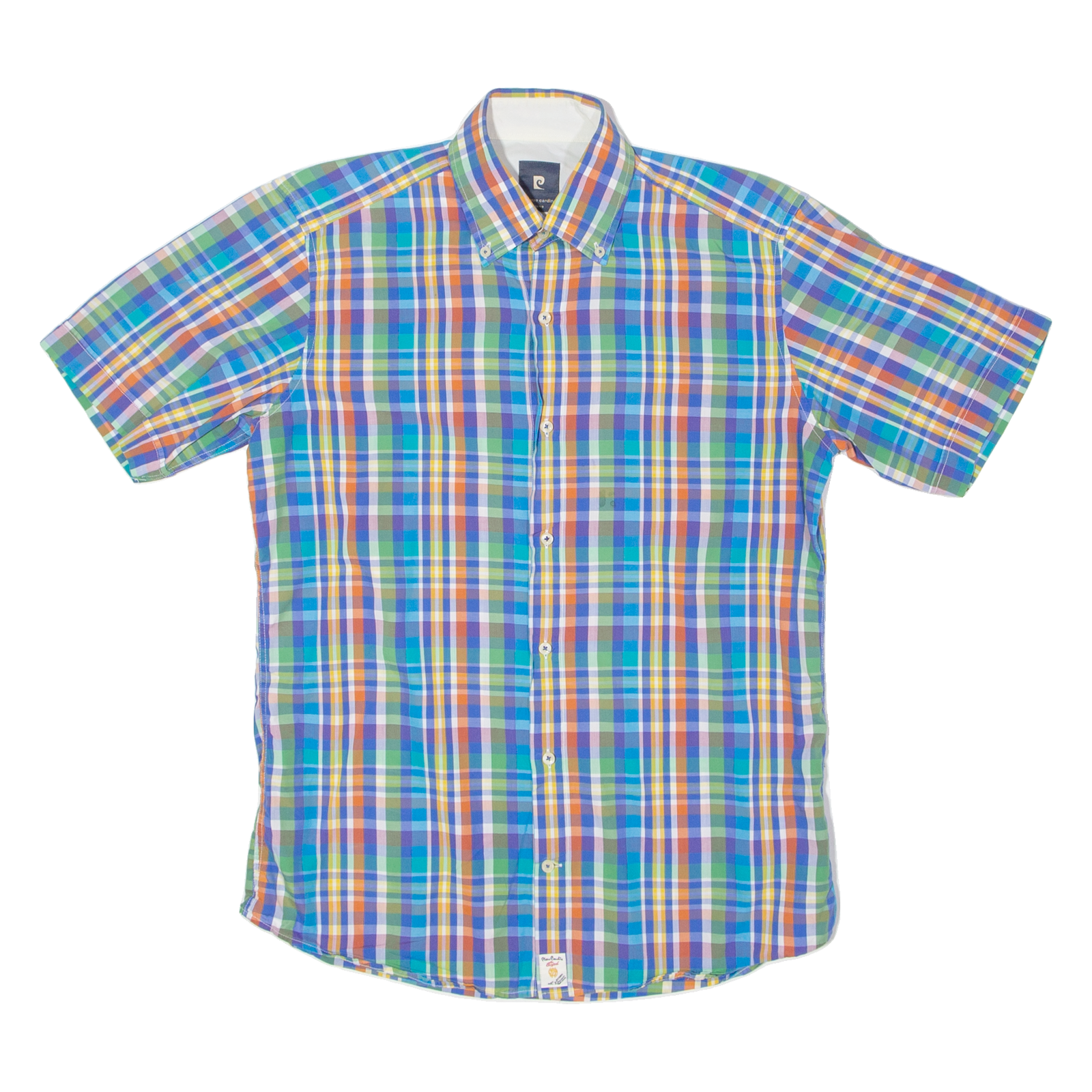 PIERRE CARDIN Mens Shirt Blue Plaid S Refurbished - N/A refurbished available on Cerqular