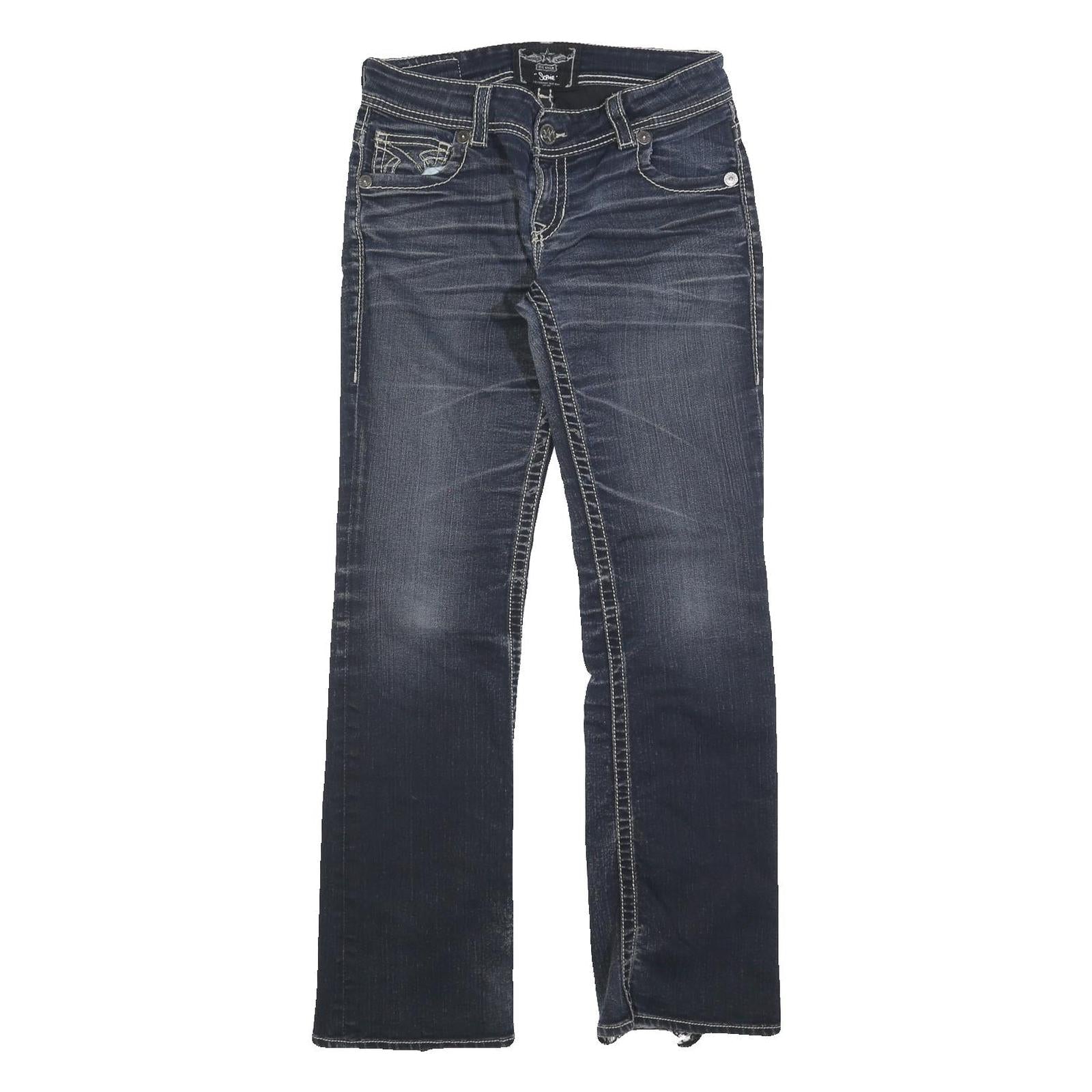 BIG STAR Womens Jeans Blue Regular Straight Denim Medium W30 L32 Distressed Hem Refurbished - N/A refurbished available on Cerqular