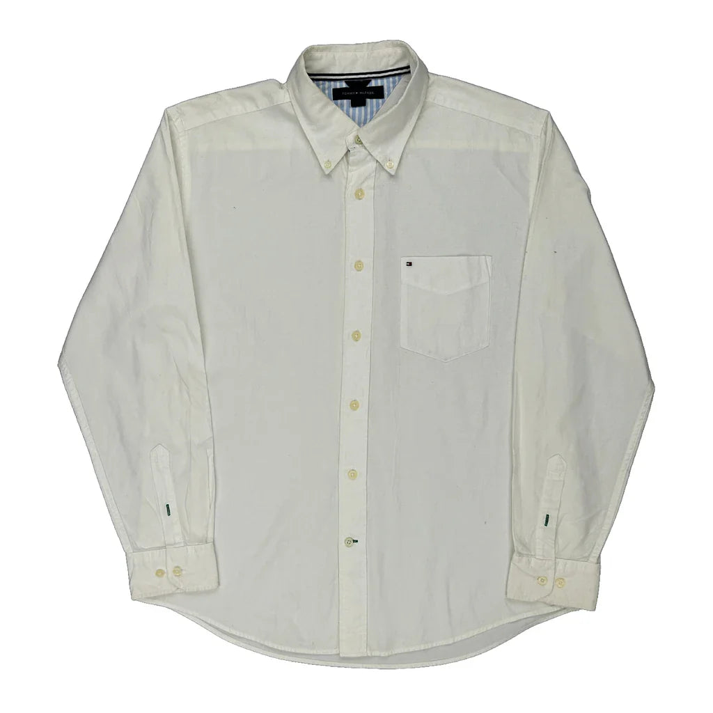 Buy Tommy Hilfiger Shirt - Large White Cotton Refurbished - $20.49 Tommy Hilfiger Shirt - Large White Cotton Refurbished - Thrifted (note: this is a term often used to describe second- refurbished available on Cerqular