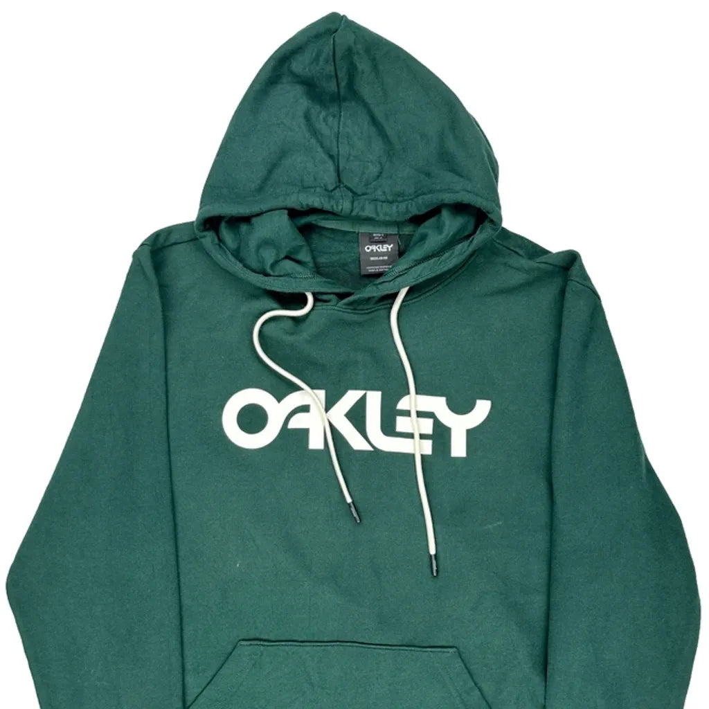 Oakley Hoodie - Small Green Cotton Refurbished - Thrifted (note: this is a term often used to describe second- refurbished available on Cerqular