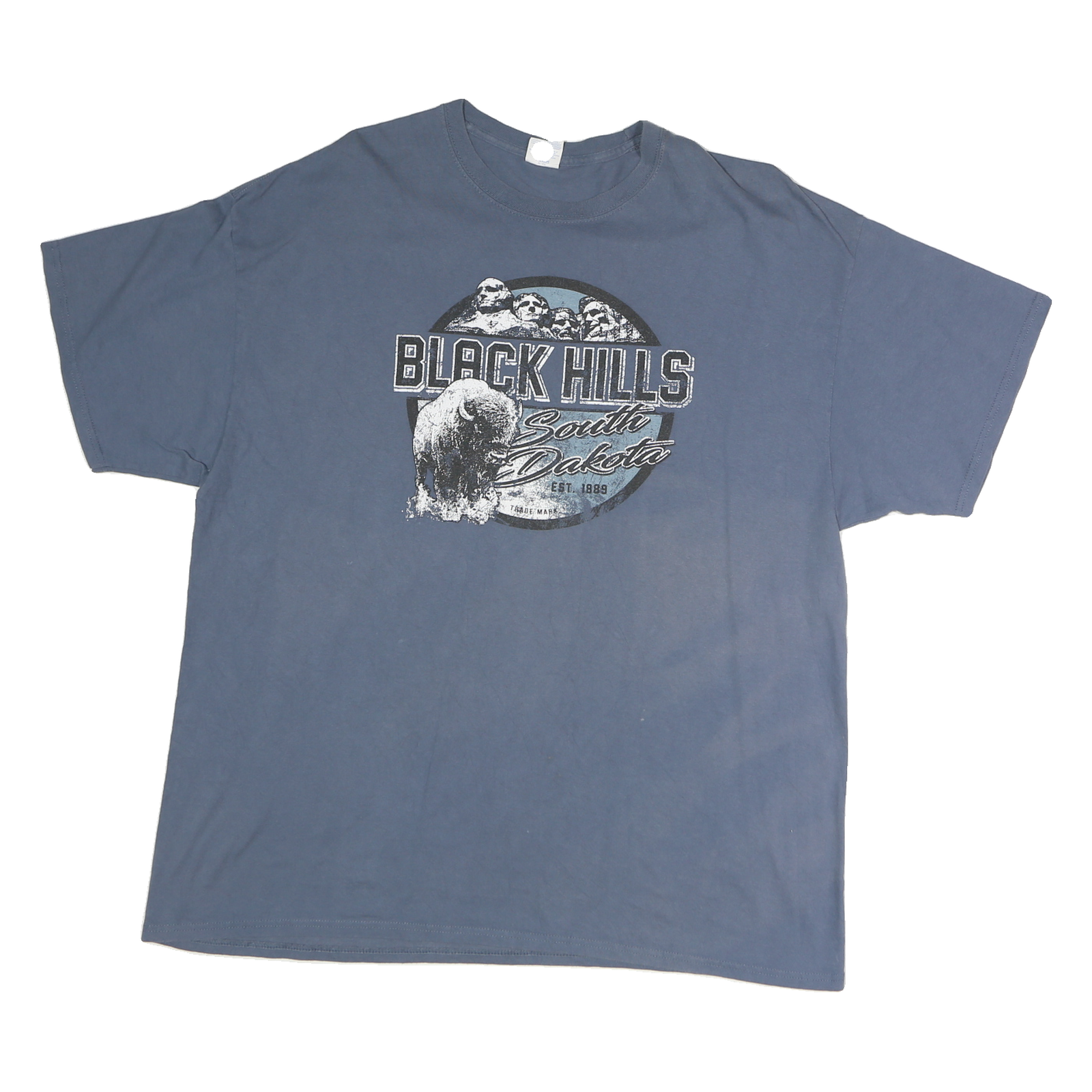 PORT & COMPANY Mens Blue Black Hills South Dakota Graphic T-Shirt L Short Sleeve Refurbished - N/A refurbished available on Cerqular