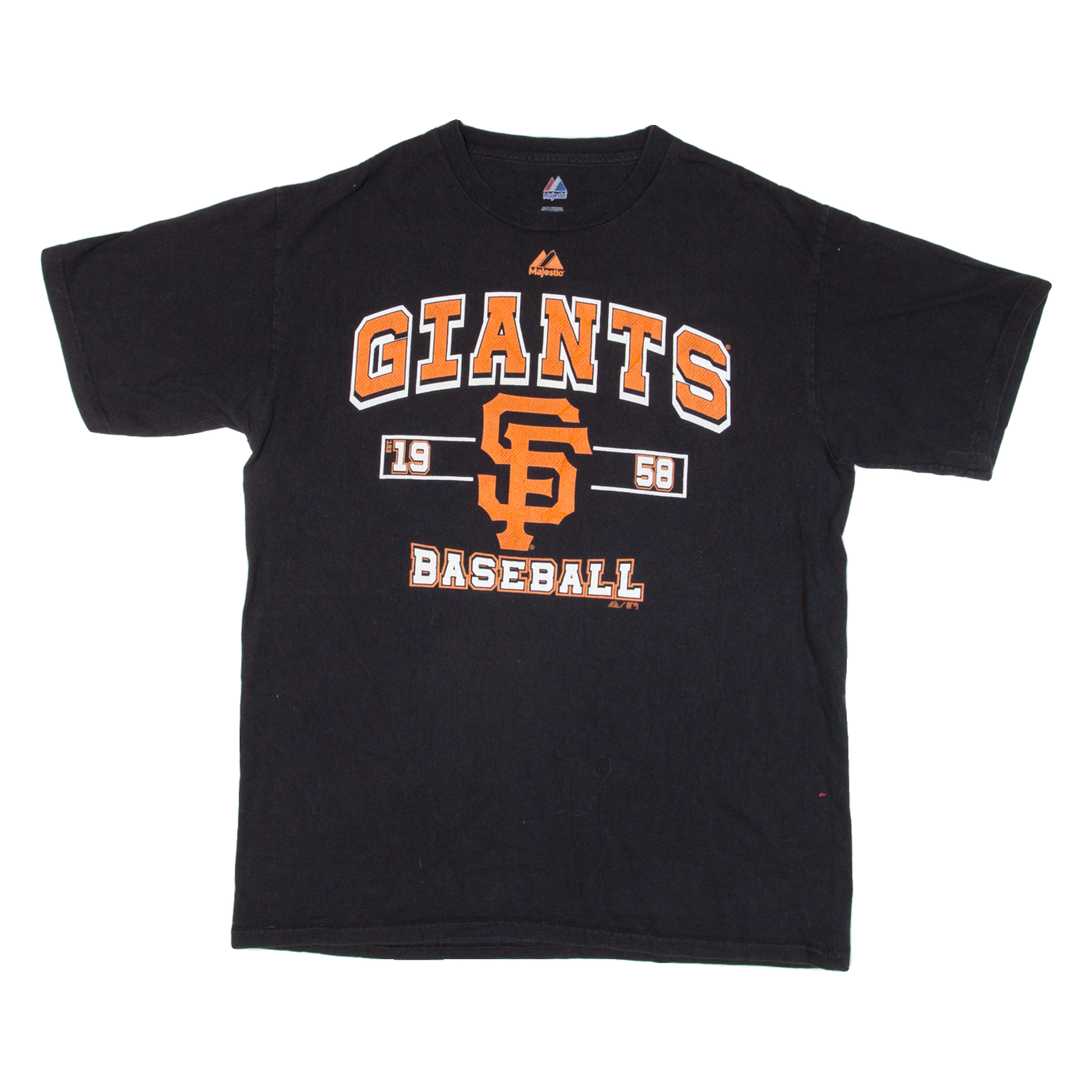 MAJESTIC Giants Baseball Mens T-Shirt Black USA L Refurbished - N/A refurbished available on Cerqular