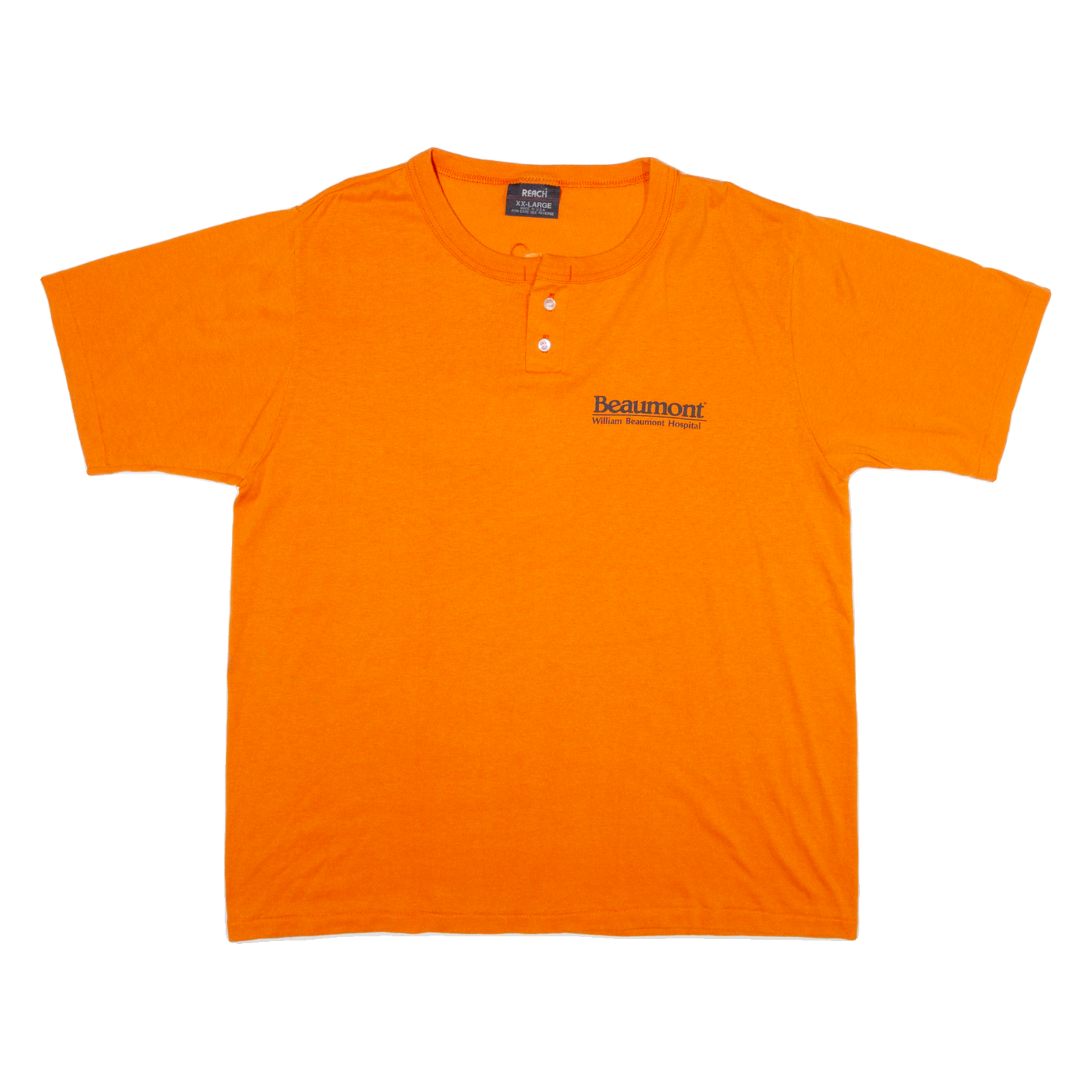REACH Mens T-Shirt Orange Button Neck 2XL Refurbished - N/A refurbished available on Cerqular