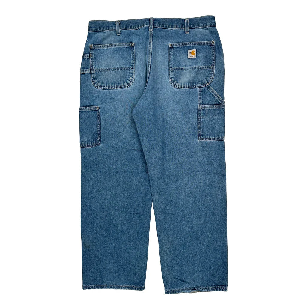 Carhartt Carpenter Jeans - 37W 30L Blue Cotton Refurbished - Thrifted (note: this is a term often used to describe second- refurbished available on Cerqular