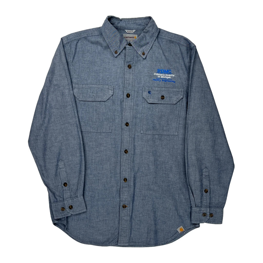 Buy Children'S Hospital Of Michigan Embroidery Carhartt Shirt - Medium Blue Cotton Refurbished - $44.21 Children'S Hospital Of Michigan Embroidery Carhartt Shirt - Medium Blue Cotton Refurbished - Thrifted (note: this is a term often used to describe second- refurbished available on Cerqular