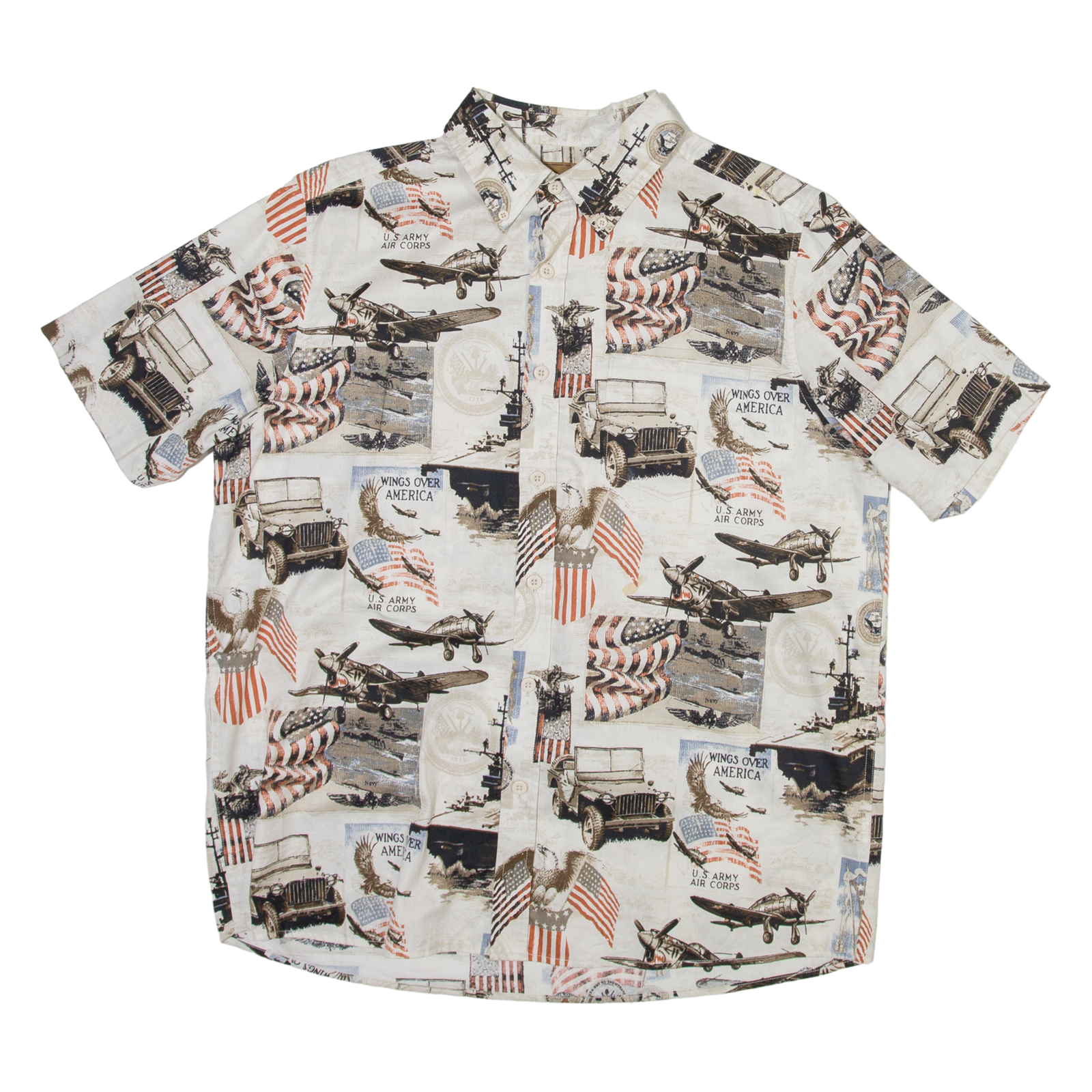 CLEAR WATER Us Army Mens Shirt White Crazy Pattern M Refurbished - N/A refurbished available on Cerqular