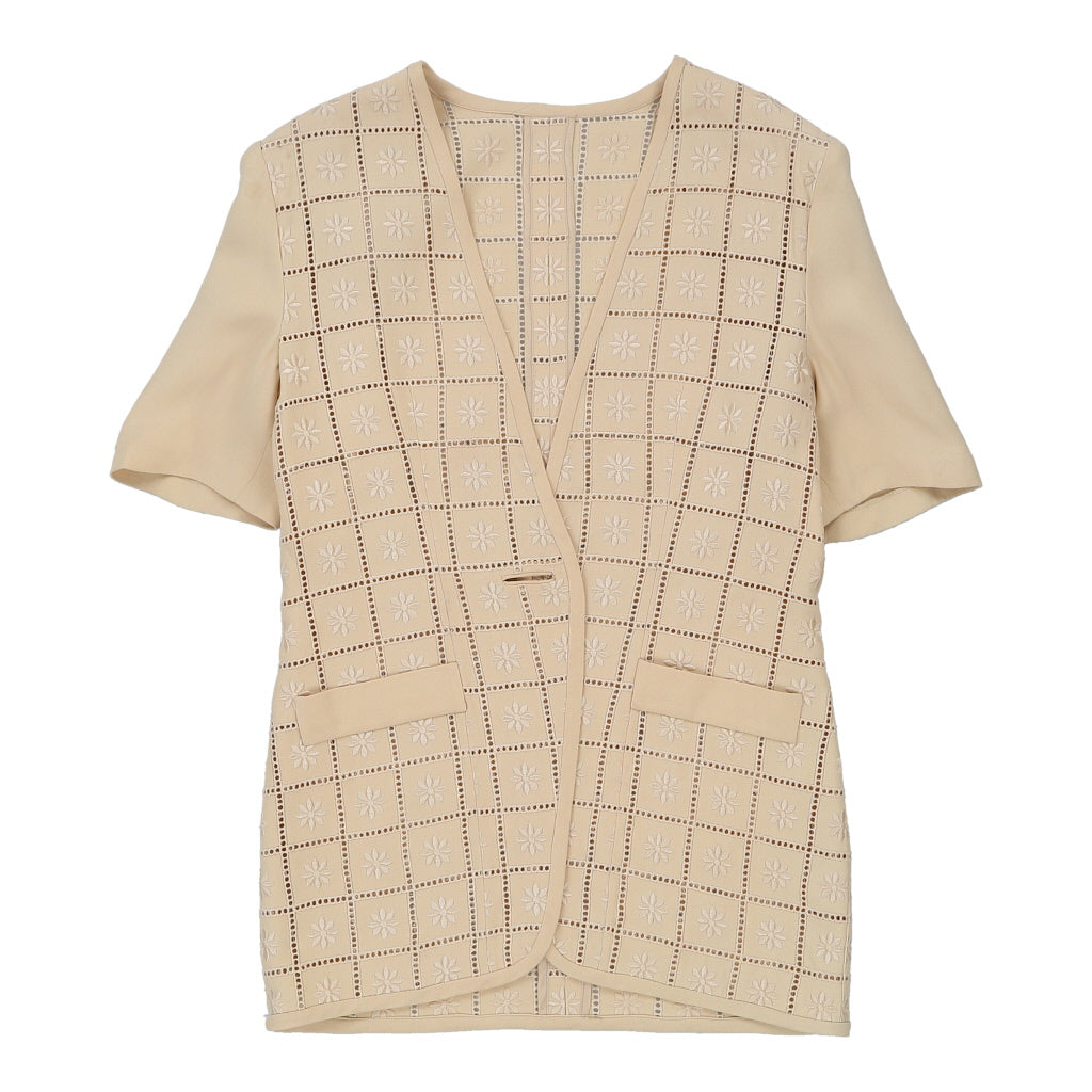 Gai Mattiolo Checked Jacket - Large Beige Cotton Refurbished - Thrifted (note: this is a term often used to describe second- refurbished available on Cerqular