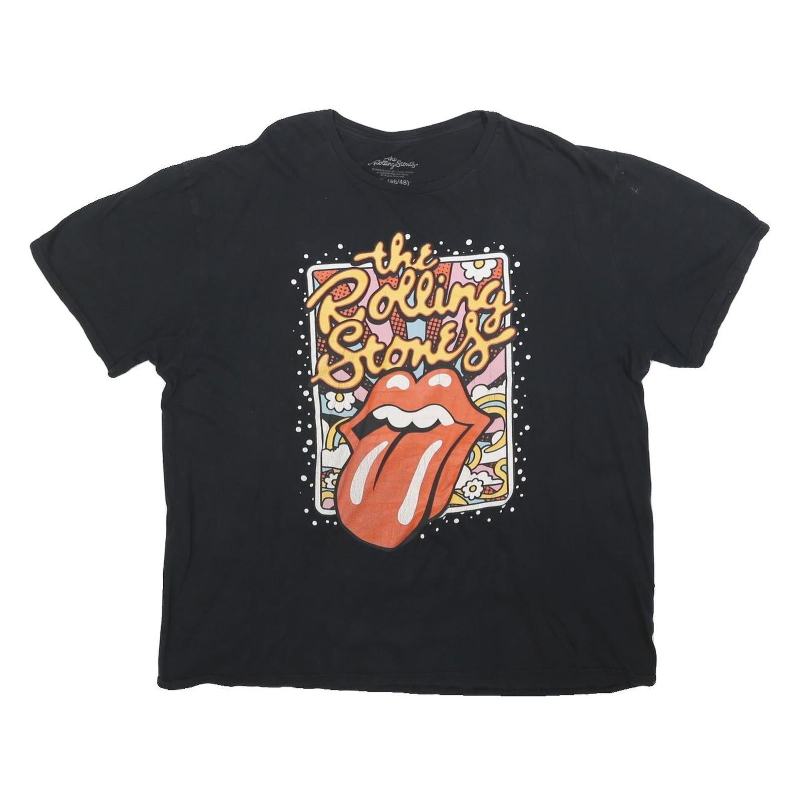 THE ROLLING STONES Womens Black Graphic T-Shirt XL Short Sleeve Crew Neck Band Refurbished - N/A refurbished available on Cerqular