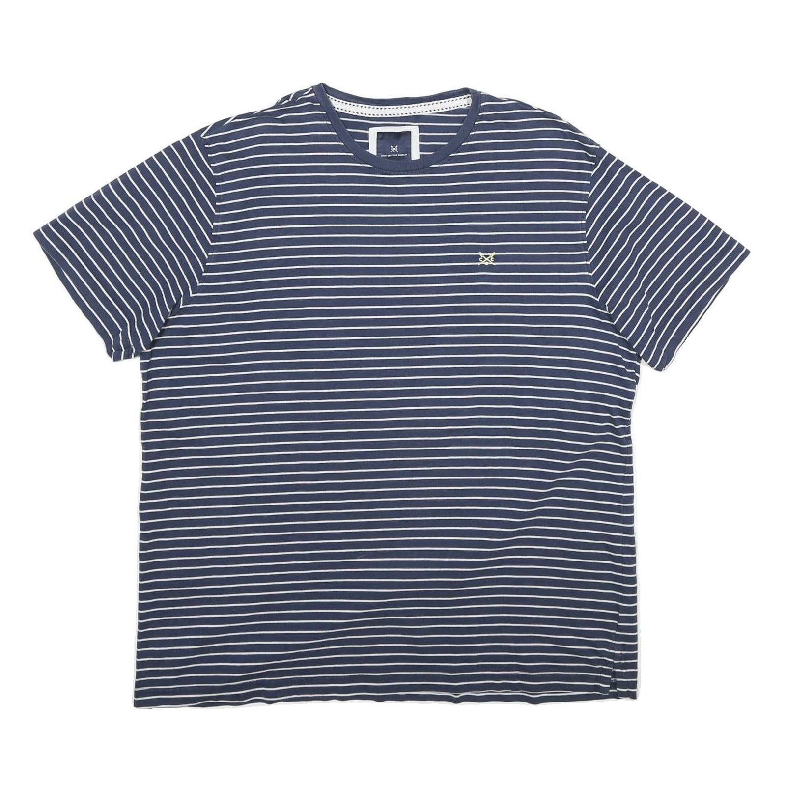 CREW CLOTHING Mens Blue & White Striped T-Shirt 2XL Short Sleeve Crew Neck Refurbished - N/A refurbished available on Cerqular