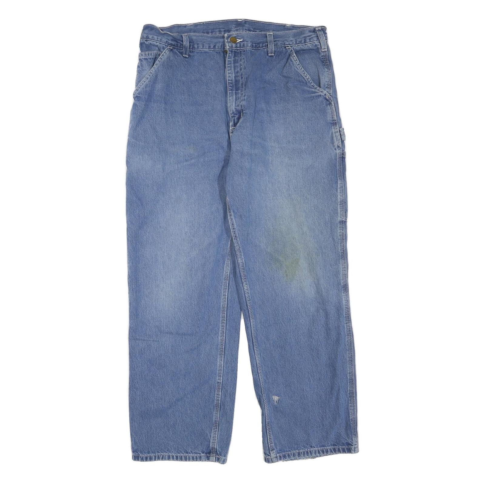 CARHARTT Mens Regular Fit Straight Blue Denim Jeans W36 L30 Workwear Zip Closure Refurbished - N/A refurbished available on Cerqular