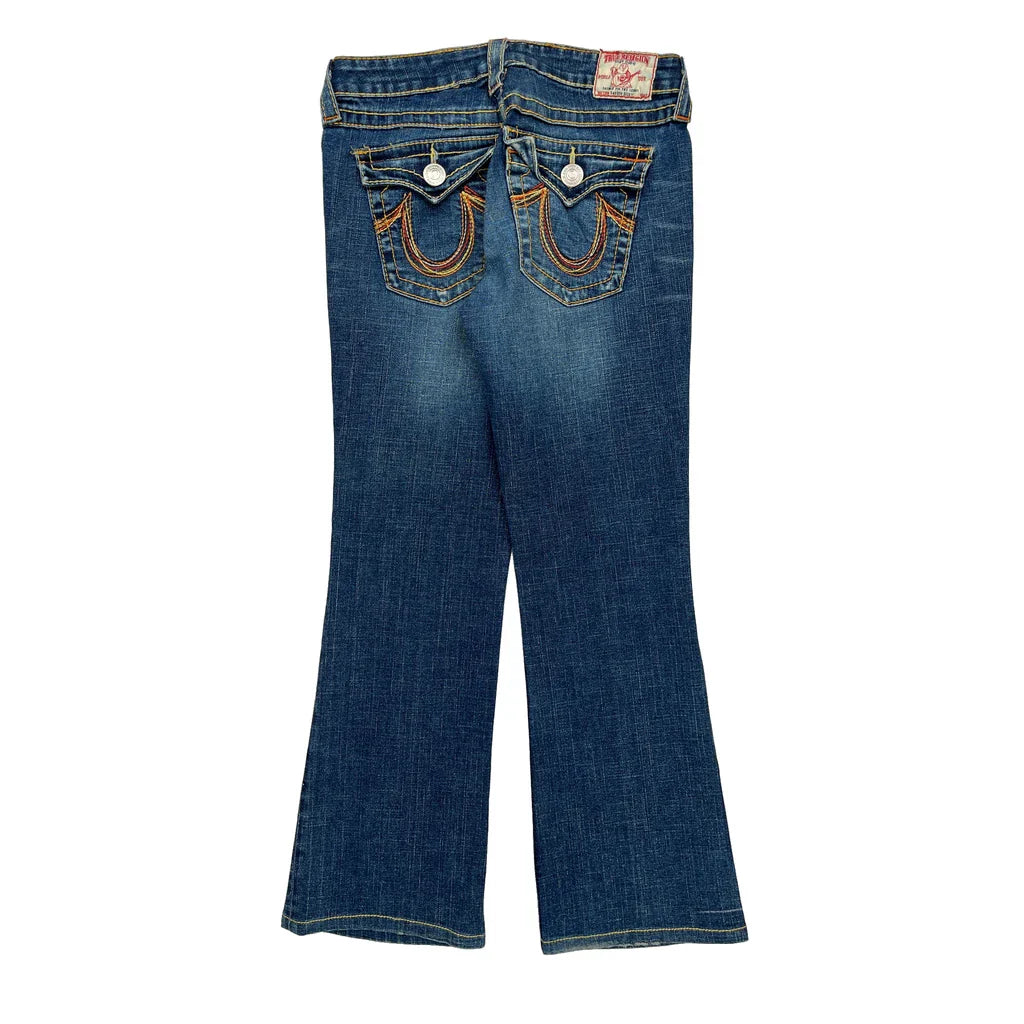 True Religion Boot Cut Jeans - 30W UK 8 Dark Wash Denim Refurbished - Thrifted (note: this is a term often used to describe second- refurbished available on Cerqular