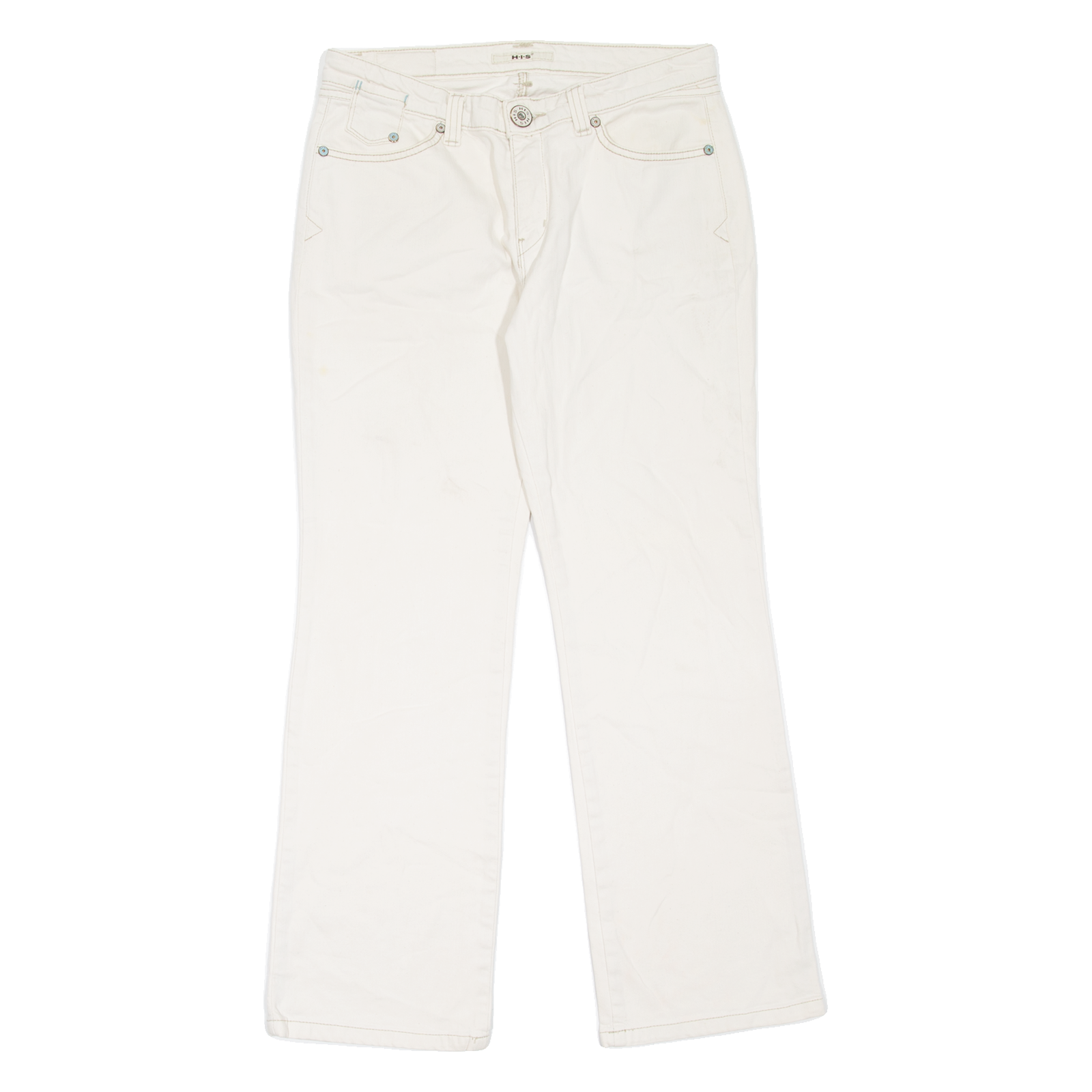 H.I.S Womens Jeans Cream Regular Bootcut W30 L29 Refurbished - N/A refurbished available on Cerqular