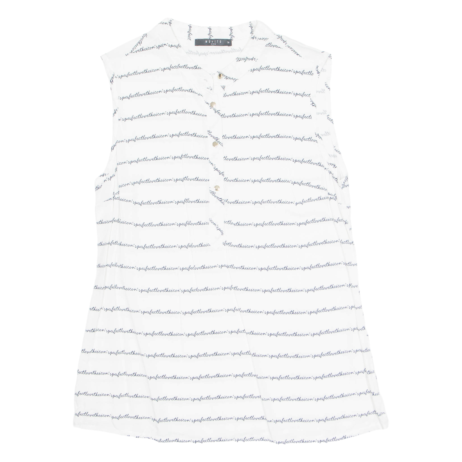 MOHITO BASIC Womens Printed Blouse White S Refurbished - N/A refurbished available on Cerqular