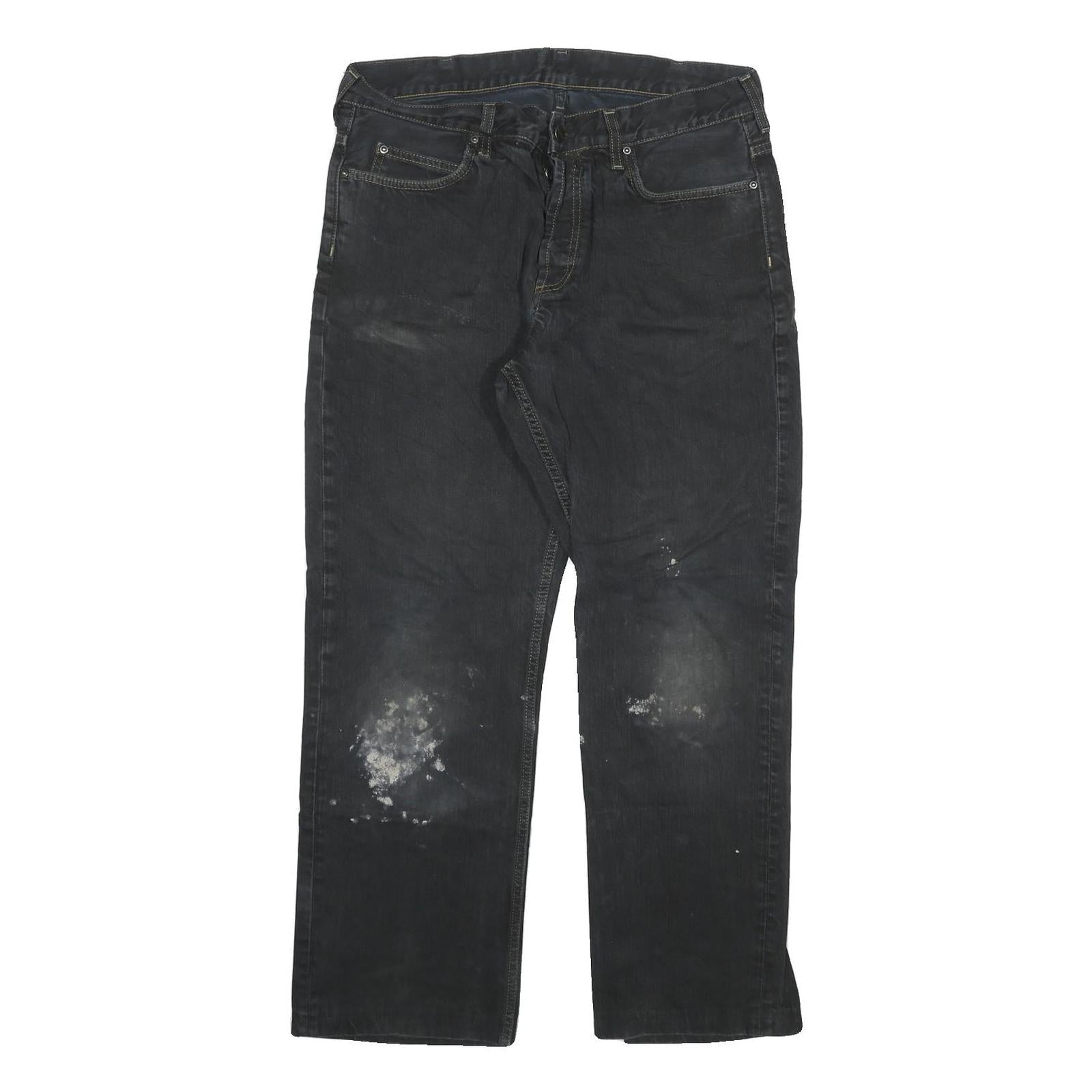 CARHARTT Mens Regular Fit Black Denim Jeans Button W32 L28 Cotton Blend Workwear Refurbished - N/A refurbished available on Cerqular